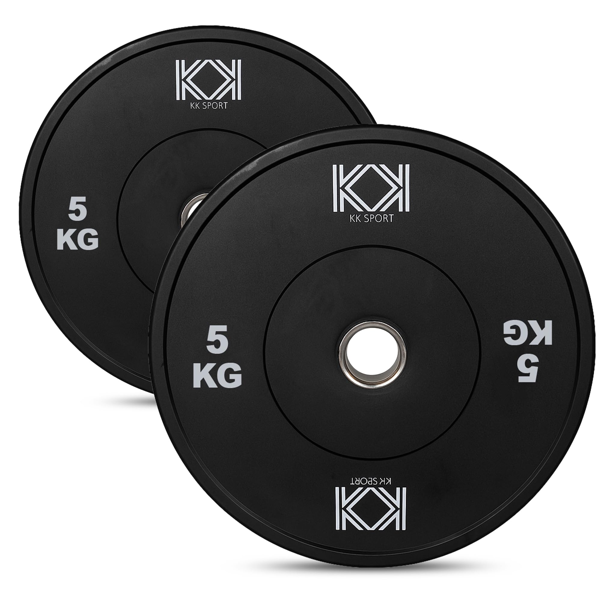 KK Rubber Weight Plate Set - 2 Inch Bumper Weight Plates – Durable Barbell Weights Set - Dumbbell Plates For Training & Weightlifting (4 X 5KG)
