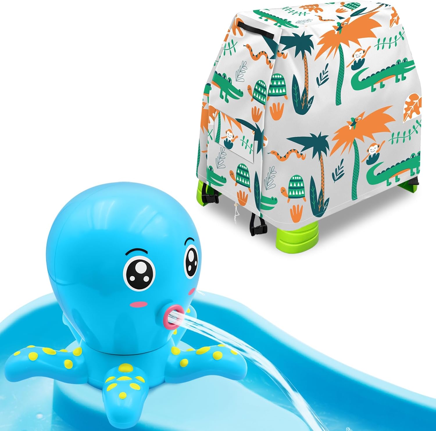 Water Table Pump, 3 Hours of Non-Stop Work Fun Water Outdoor Pump for Kids Summer Water Table Accessories & Kids Water Table Cover for Water Table