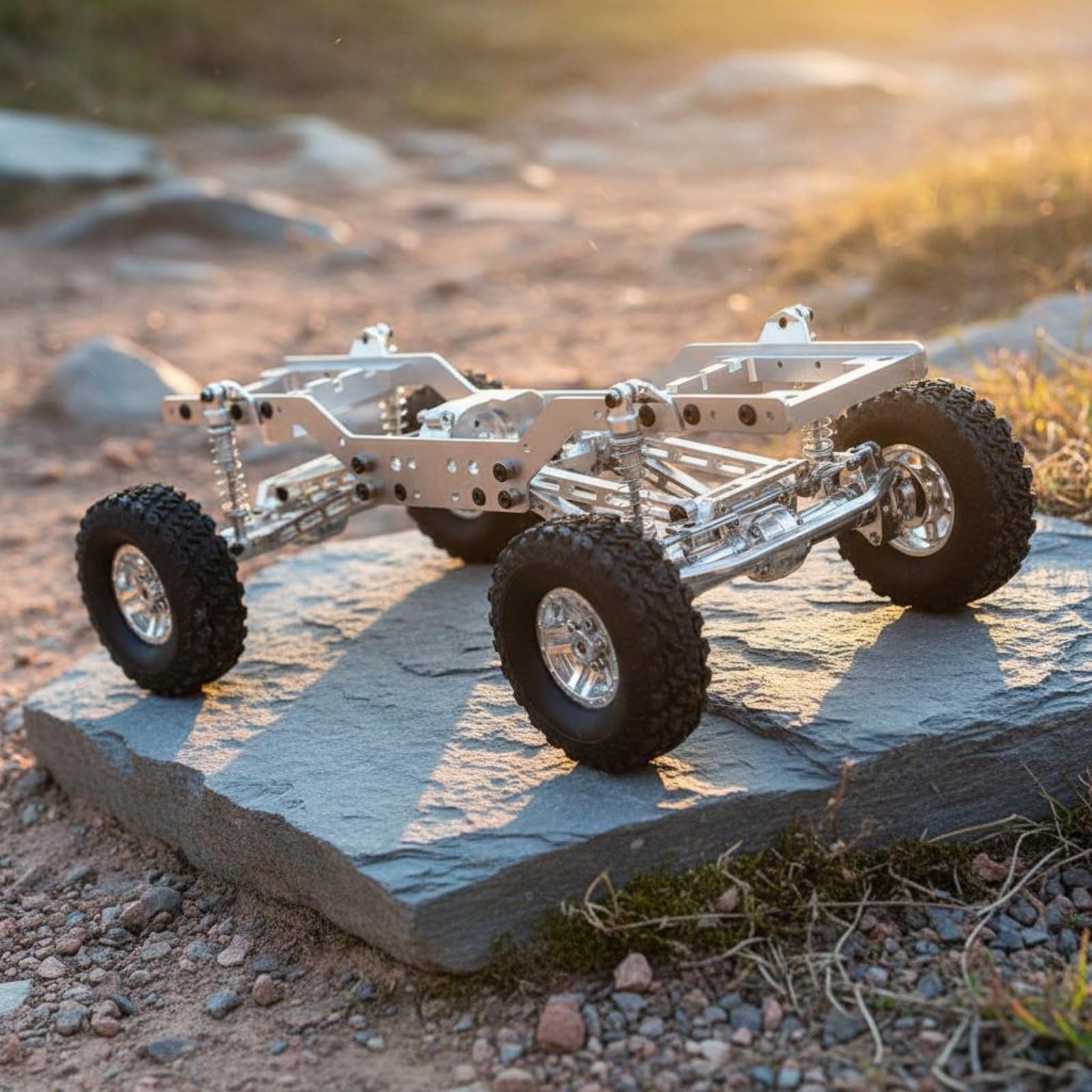 Telaio Auto Elettrica RC Telaio Crawler Telaio Telaio Metallo con Rialzati Ingranaggi in Ghisa E Ammortizzatori Inclusi Adatto per Costruzioni Personalizzate E Percorsi Rocciosi, Rosso