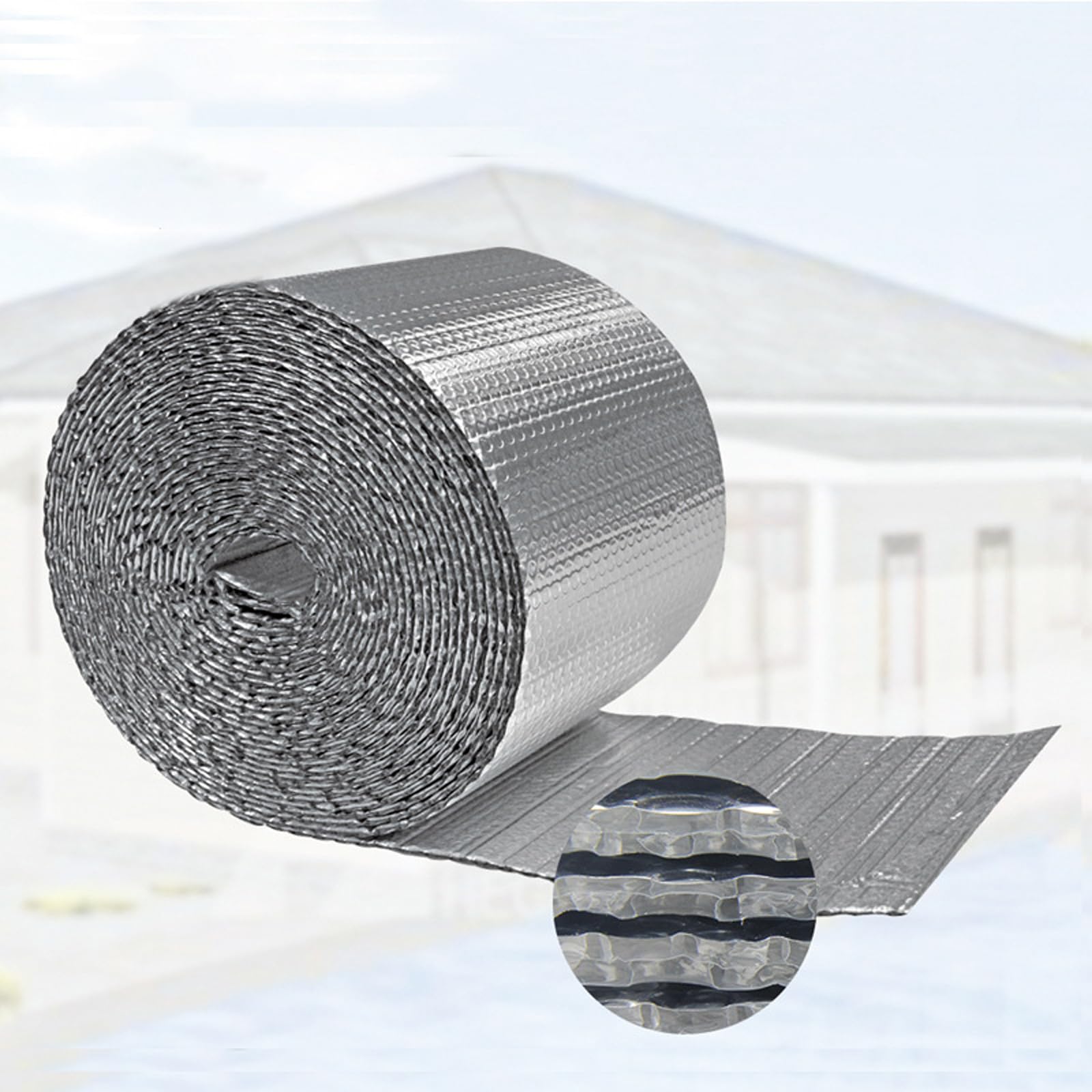 Rollo Aislante Termico Reflexivo Autoadhesivo Lámina Aislante Doble Cara para Frío y Calor Aislamiento Radiadores para Paredes Techo Suelo Furgonetas Buhardillas Garaje(Size:1x15m)