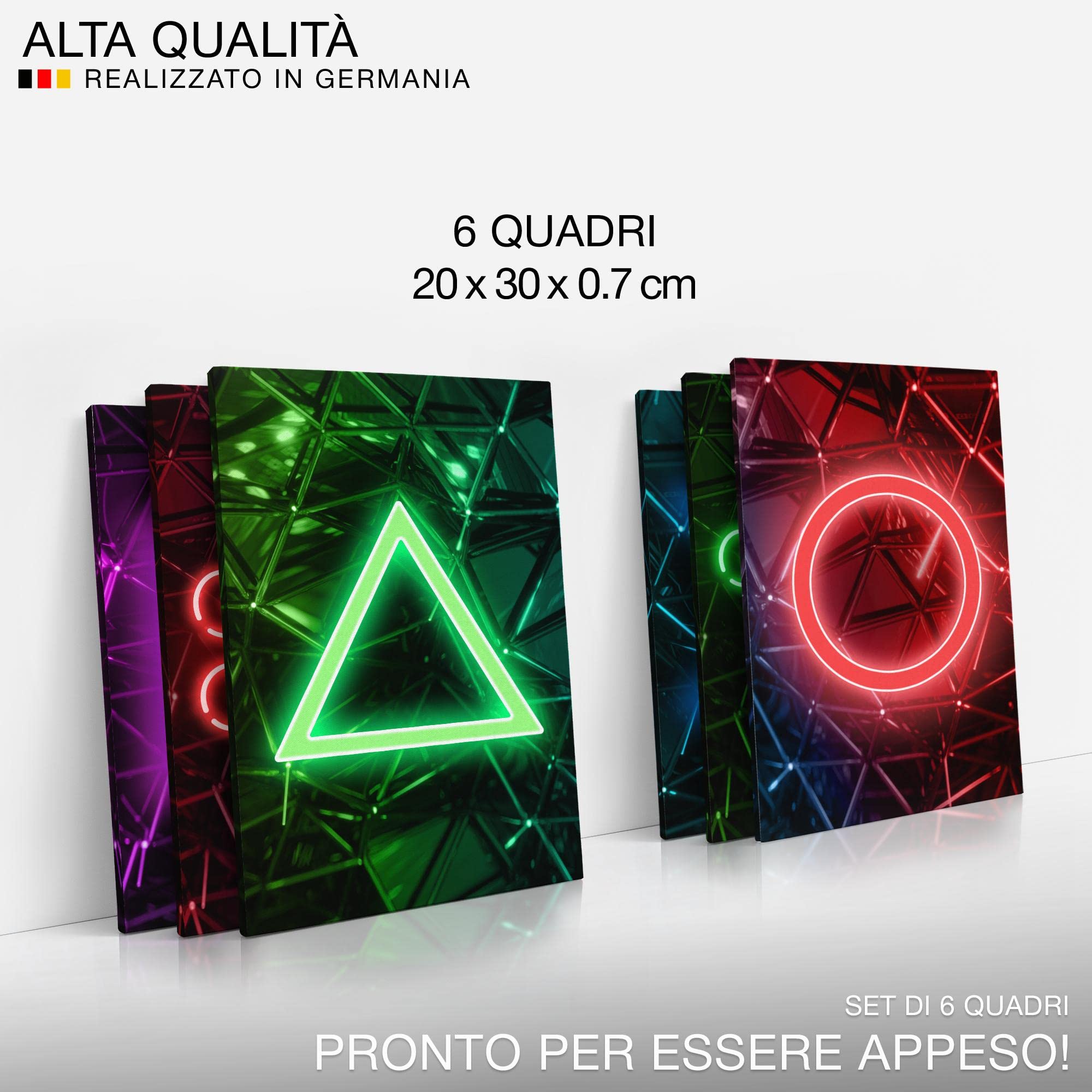 Quadro decorativo Console Di Gioco Di Gioco - Completamente Pronto Da Appendere - Decorazione Elegante - Set 6 Immagini - N002664c