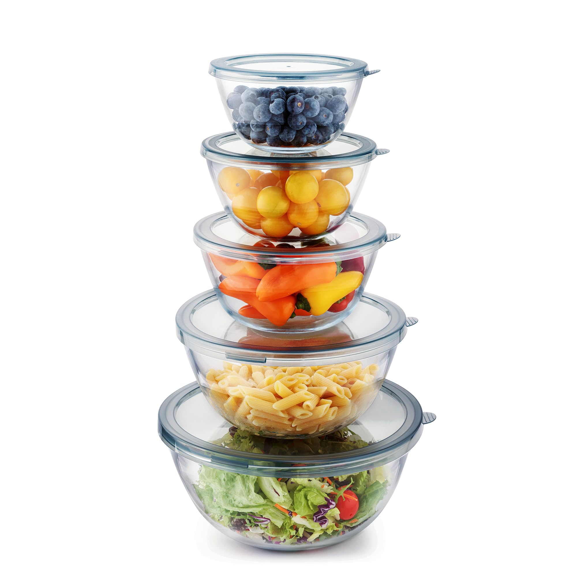 Cuiselect Glass Mixing Bowls with Lids Set