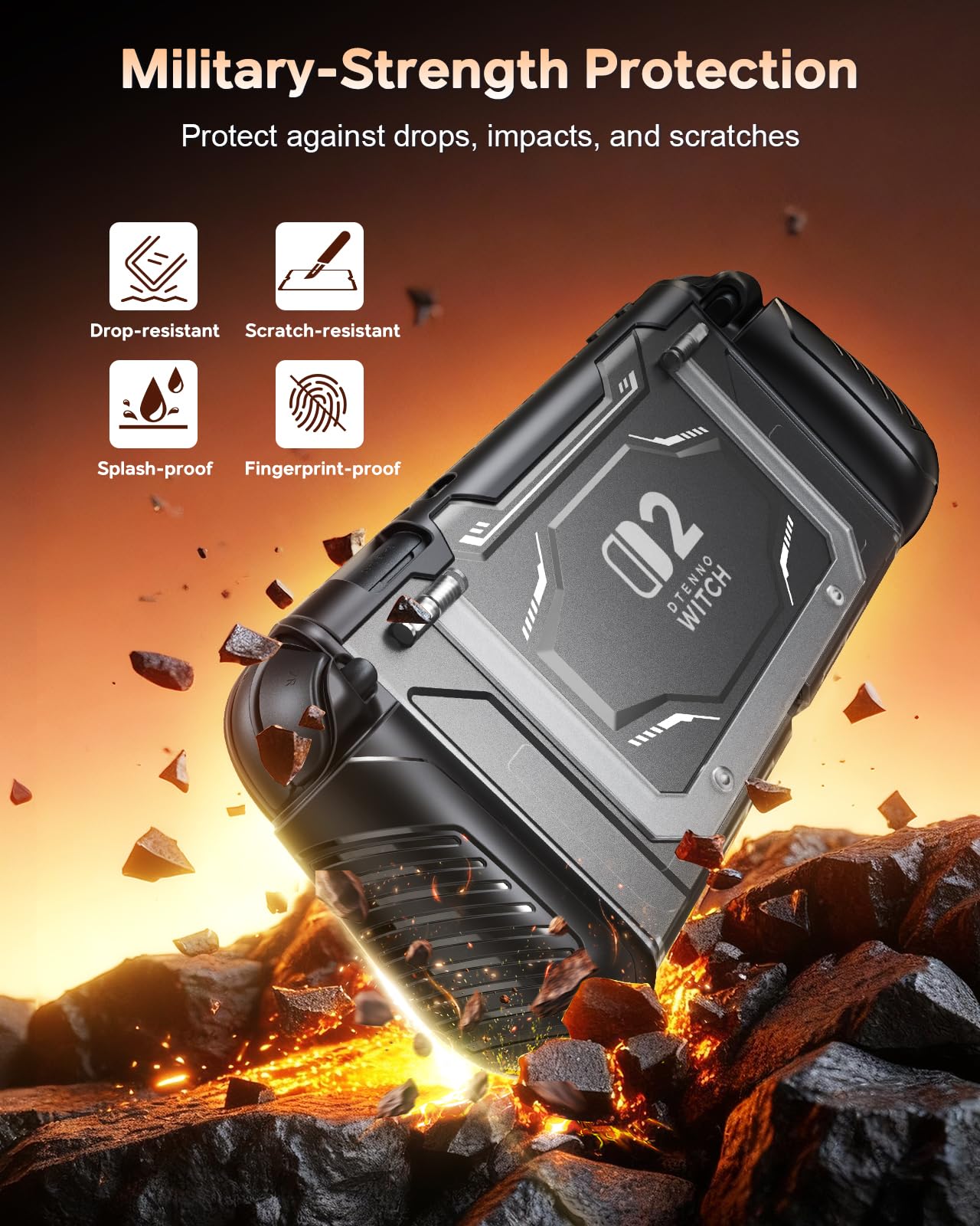 FYOUNG Coque Dockable pour Nintendo Switch 2, Grip de Protection en TPU Amovible Souple pour Joy-Con 2, Housse de Protection pour PC pour Accessoires Switch 2, Rangement pour 10 Cartes de Jeu (Coque)