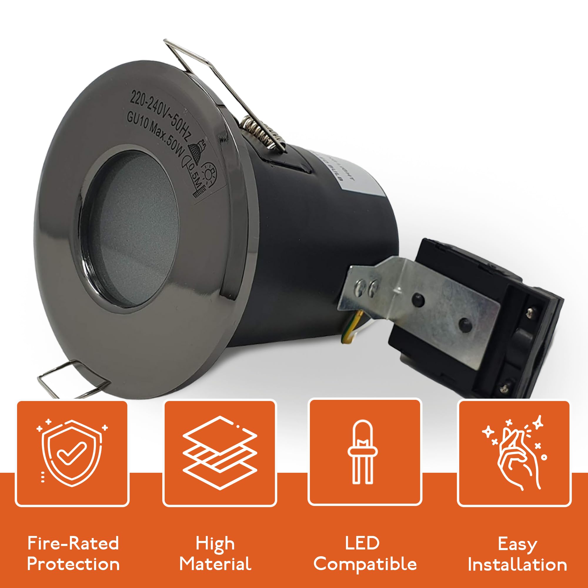 Recessed GU10 Downlight Ceiling Spotlights Fire Rated Fitting IP65 Downlighters - Foto 4