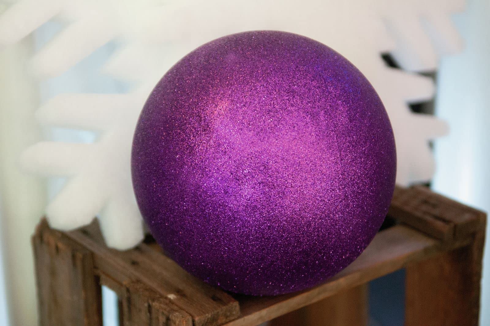 Dekokugel 20 Cm – Schwarz Glitzernd, Aus Kunststoff, Für Weihnachts- & Innendekoration