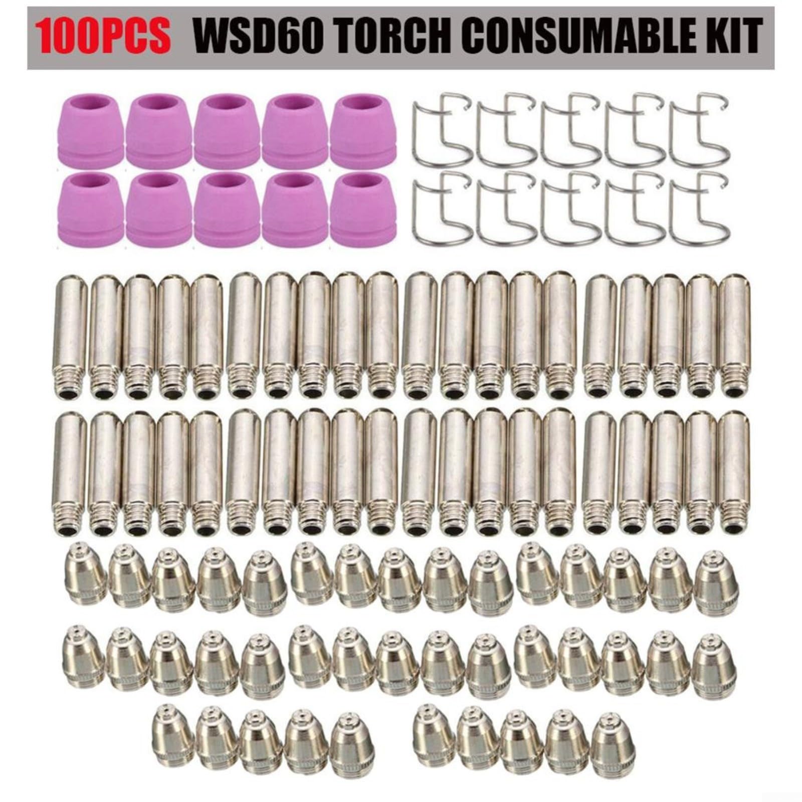 Plasma Schneidbrenner Düsen Verbrauchsmaterial Set für WSD-60 SG-55 AG-60 (100pcs)