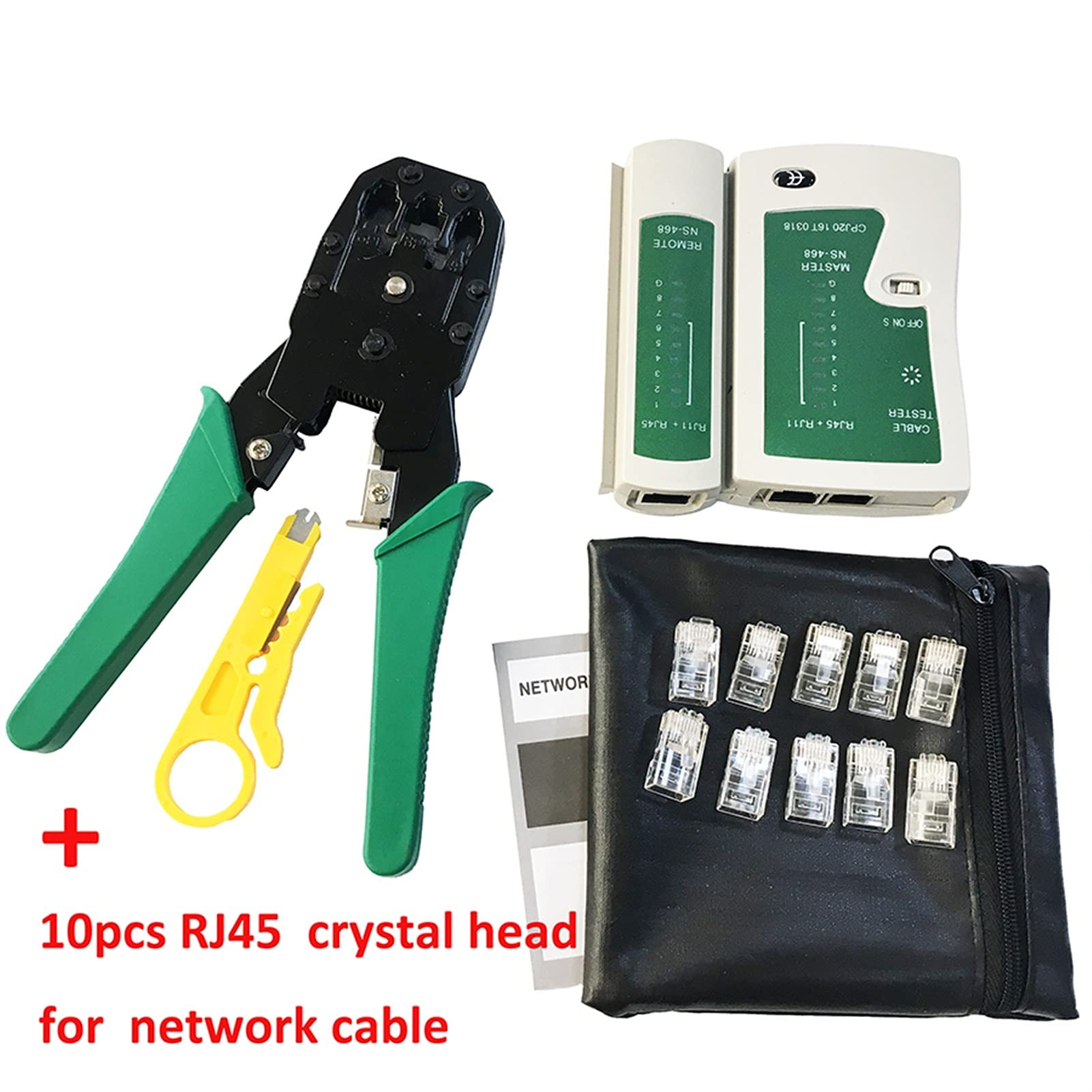 Pinza a crimpare per Cavi Pinze a crimpare per Cavi di Rete + Tester per Cavi di Rete Professionale RJ45 RJ11 RJ12 CAT5 UTP Tester per Cavi LAN Pinza a crimpare, crimpatrice termina