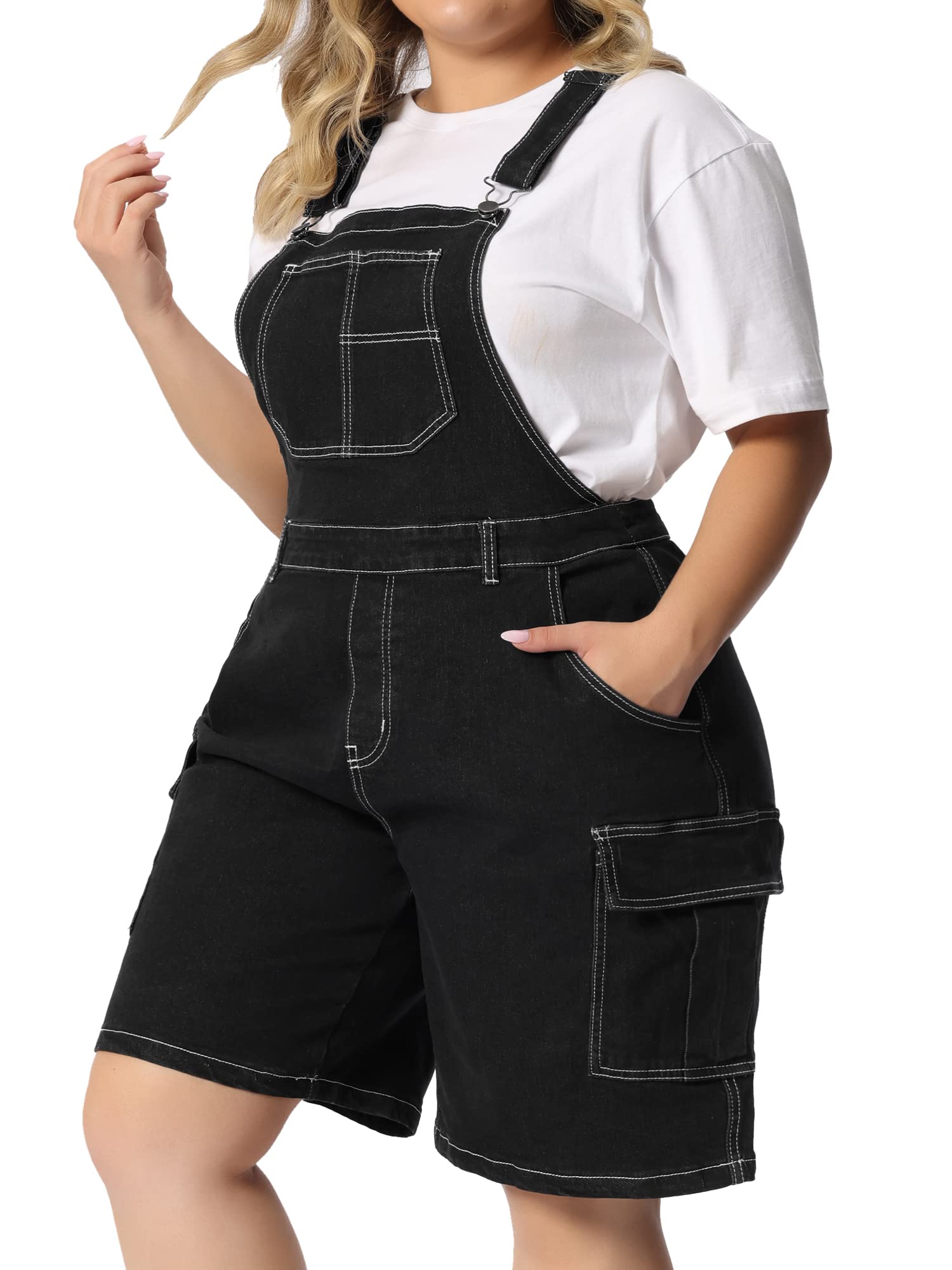Amazon.com: Agnes Orinda Plus Size Overall Shorts for Women
