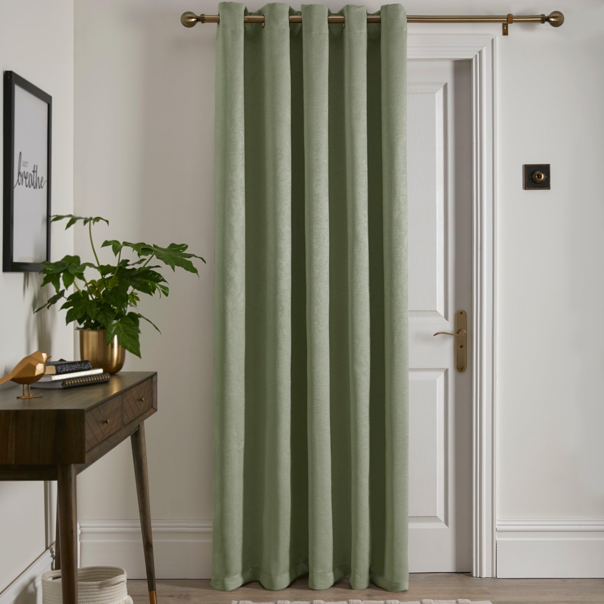 Fusion Strata Eyelet Single Panel Door Curtain- 66" Width X 84" Drop (168 X 214Cm)