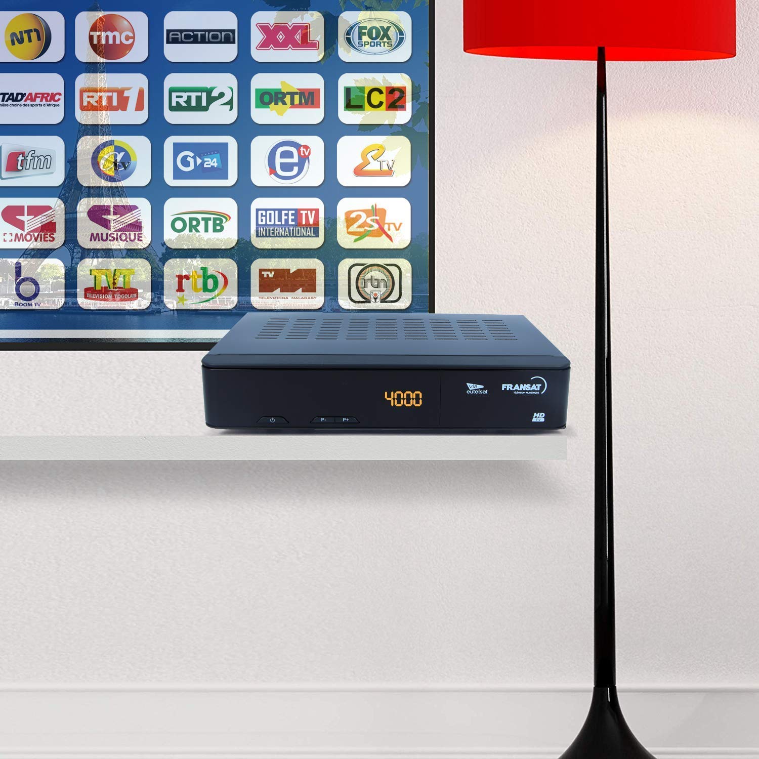 Fransat Satellite Récepteur TNT Decodeur - Sans Carte / USB / HDMI / MPEG4 / Full HD / 1080P