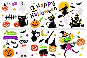 XIMISHOP 6sheet Halloween Gel Clings: Enchanting Window Decorations