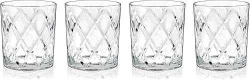 Miniatura 7 de True Vasos de whisky de cristal de diamante, cristal transparente de alta calidad, llamativos vasos de cóctel Lowball, juego de regalo de vidrio