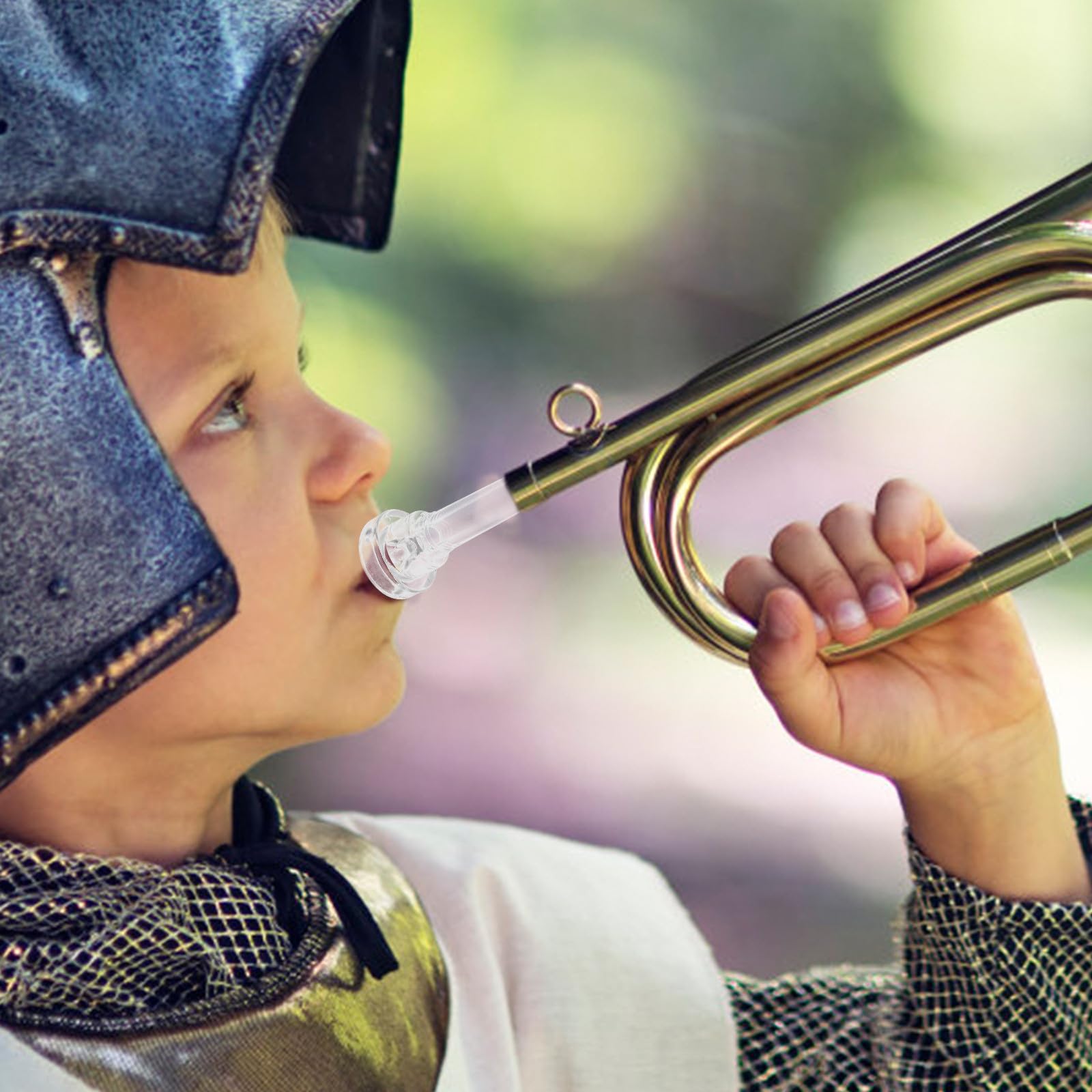 Boquilla de Trompeta Pequeña Transparente para Principiantes Boquilla Musical de Plástico Ligera y Compacta Accesorio de Repuesto para Trompeta Práctica y Uso en Instrumentos