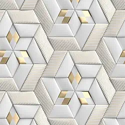 Papel de parede adesivo Geometrico Cinza e Dourado Efeito Gesso Autocolante 3D Lavável Quarto Sala 3m