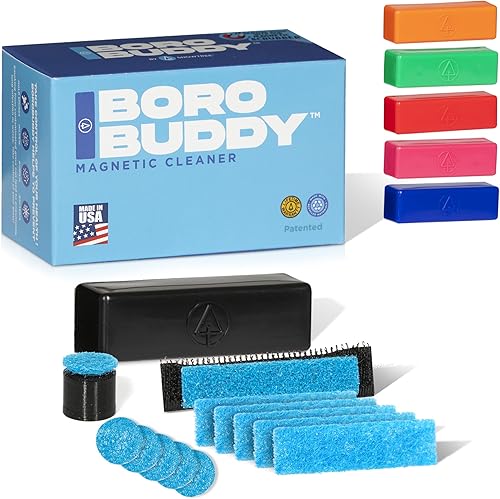 SNOWTREE - BoroBuddy - Juego de limpiador magnético de vidrio Almohadillas magnéticas para eliminar residuos para toda tu cristalería (medianoche)