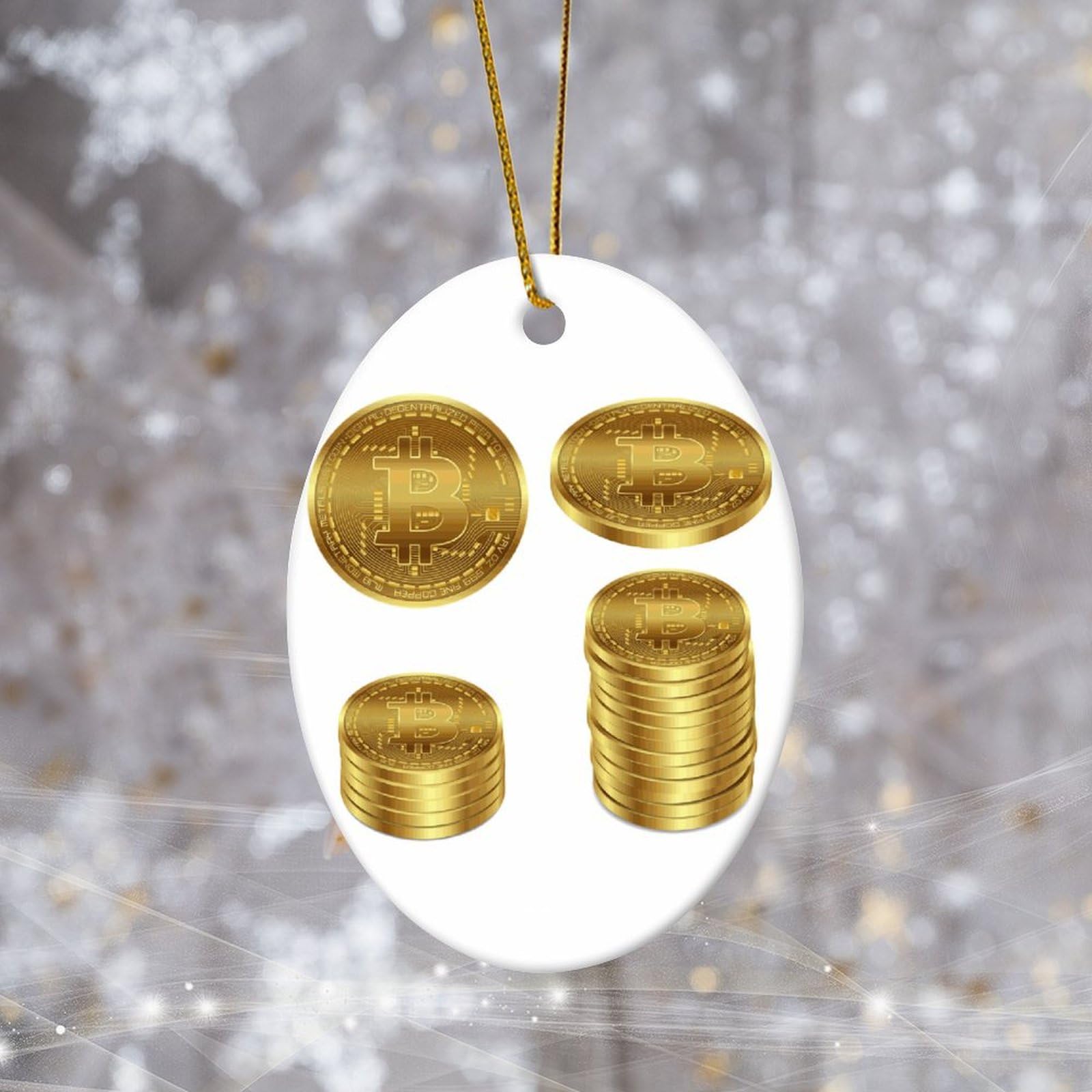 Amazon.com: Zyadsinoudor Bitcoin Christmas Porcelain Ornament Commercial  Bussiness Ceramic Keepsake Money Lover Fashion Wealth Theme Money Theme  Unique Holiday Decor for Couple Parents 3 Inch Double-Sided : Home & Kitchen