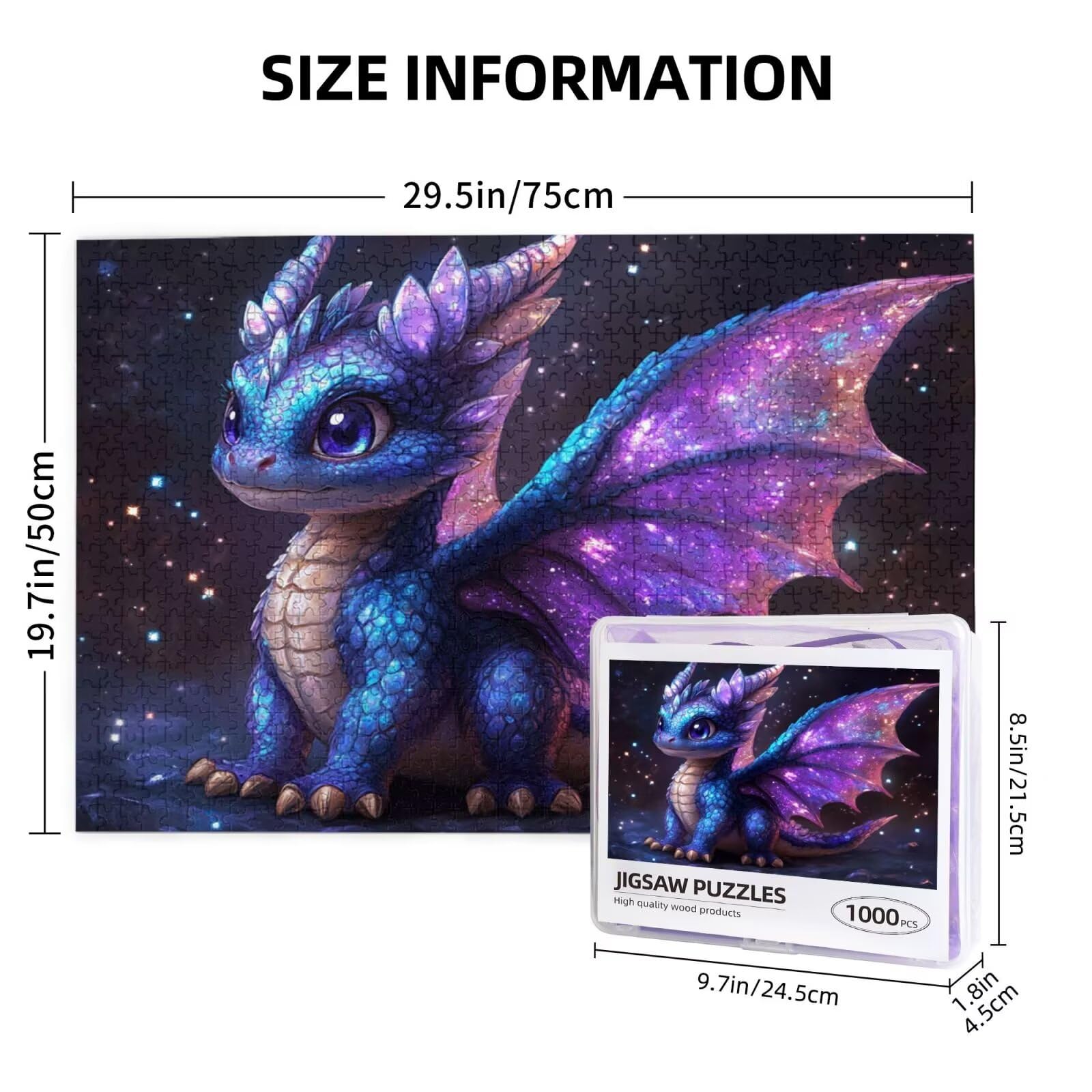 Puzzle anime, 3000 elementów, smoki, puzzle dla dorosłych, z pudełkiem na prezent, duże drewniane puzzle dla dorosłych, gra zręcznościowa dla całej rodziny, prezenty dla kobiet, 81 x 122 cm - 1272 cm