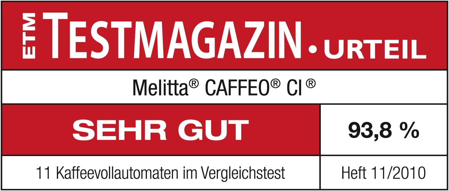 Melitta E 970-101 Macchina per Caffé Automatica, 2 cups, acciaio inossidabile, Argento