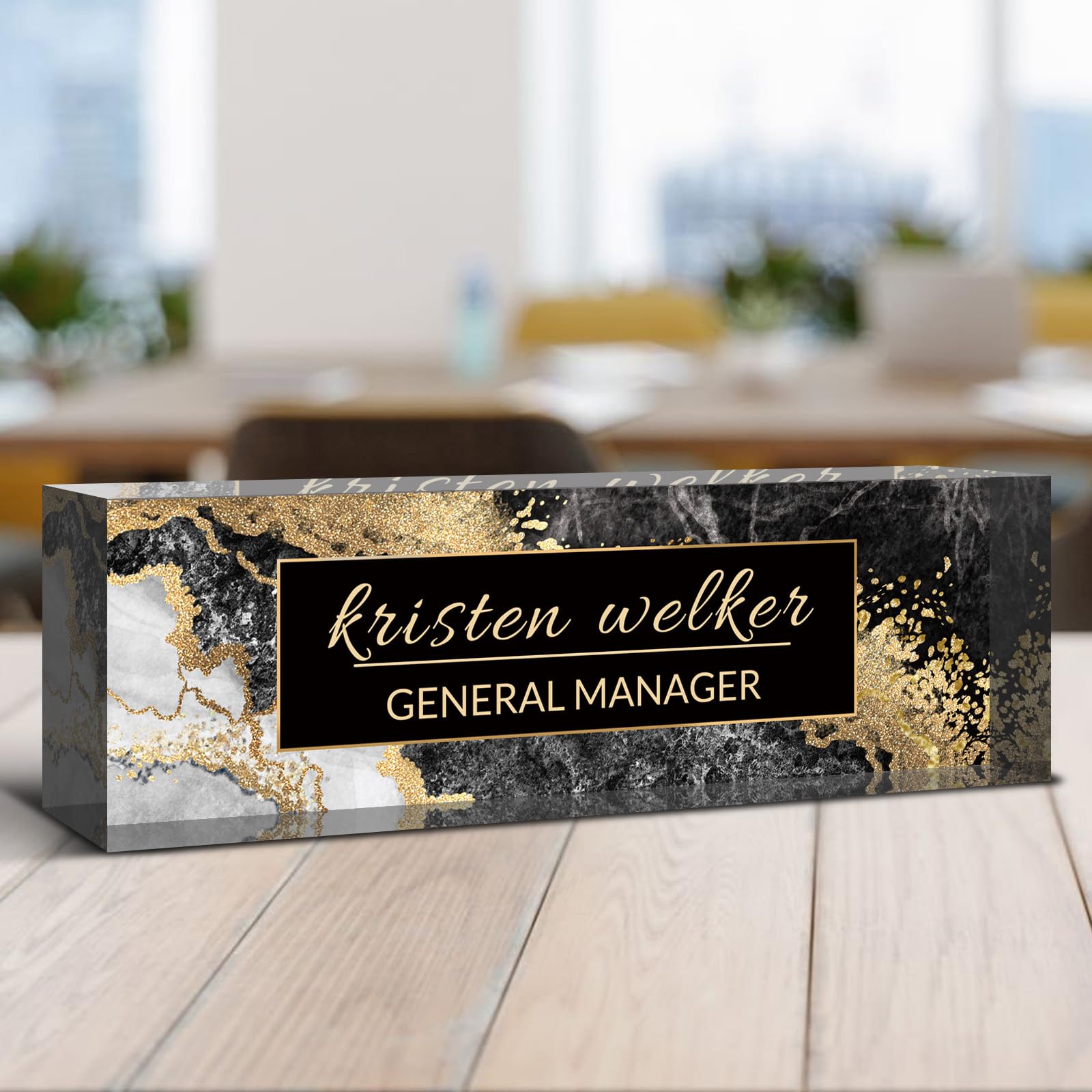 Desk Name Plate Personalized, Custom Name Plate for Desk, Acrylic Desktop Accessories, Office Gift & Decor for Women Men, Teacher Nurse Boss Employee