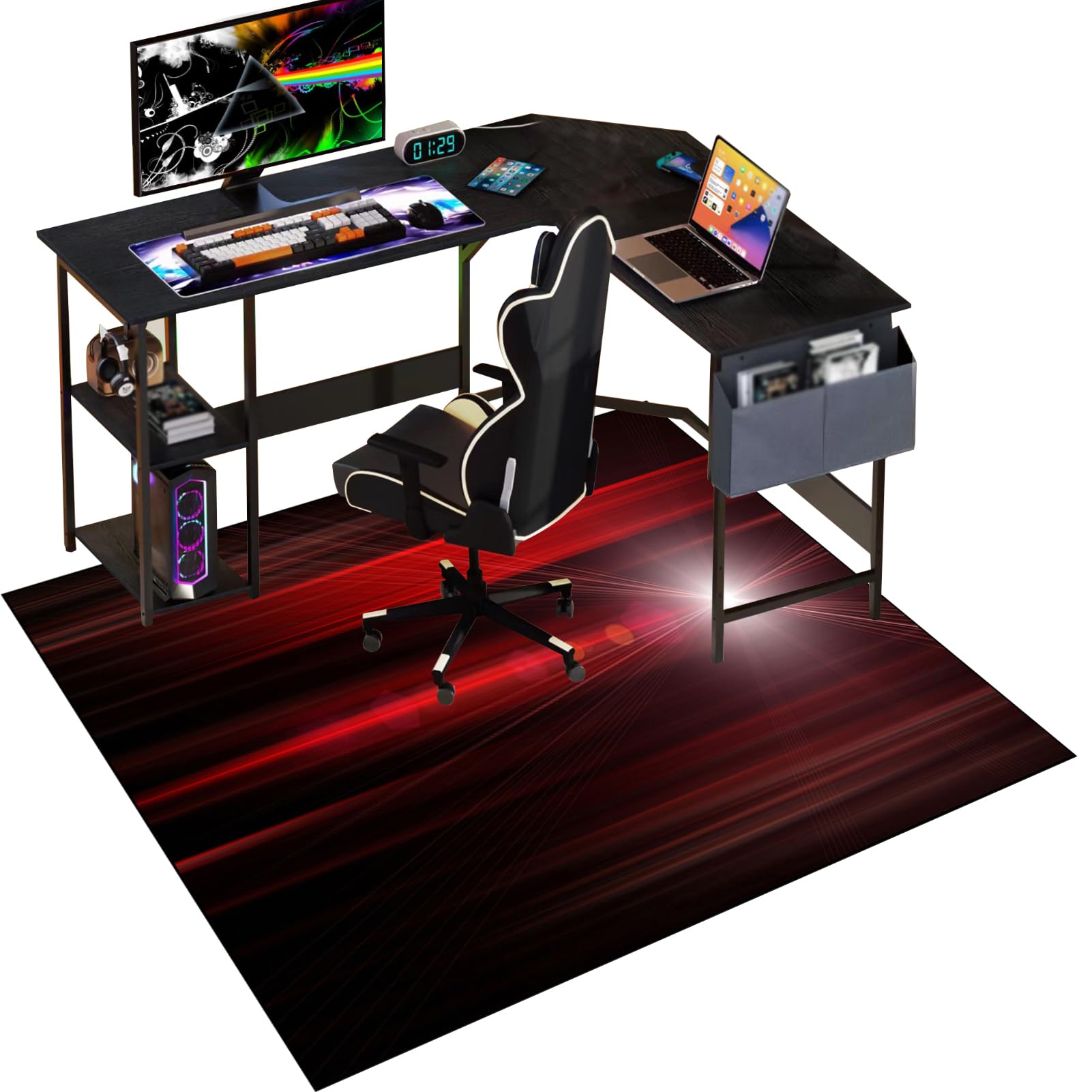 Gaming Chair Mat Non-slip 90 x 140 cm Floor Protector for Carpets and Hard Floor Surfaces, Hard Floor Protector Mat for Gaming and Office Chairs, Office Chair Mat for Carpeted and Hardwood Floor