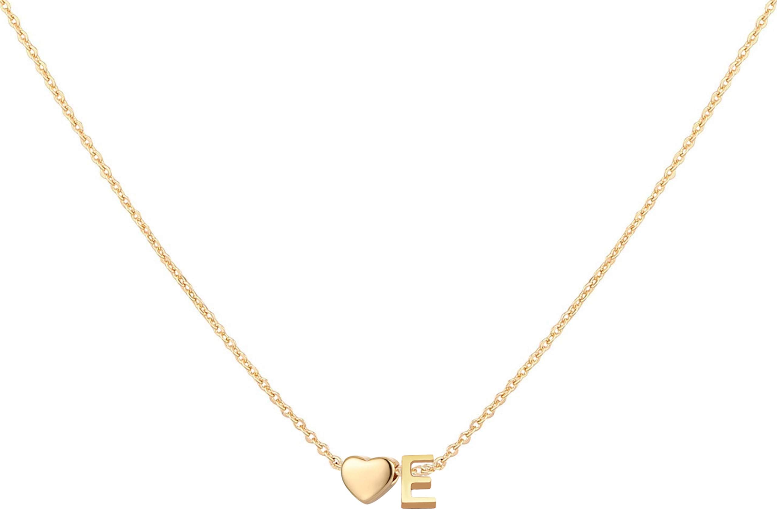 Initial Heart Necklace 18K Gold Plated Stainless Steel Tiny Heart Letter Necklace Personalized Monogram Name Necklace for Women