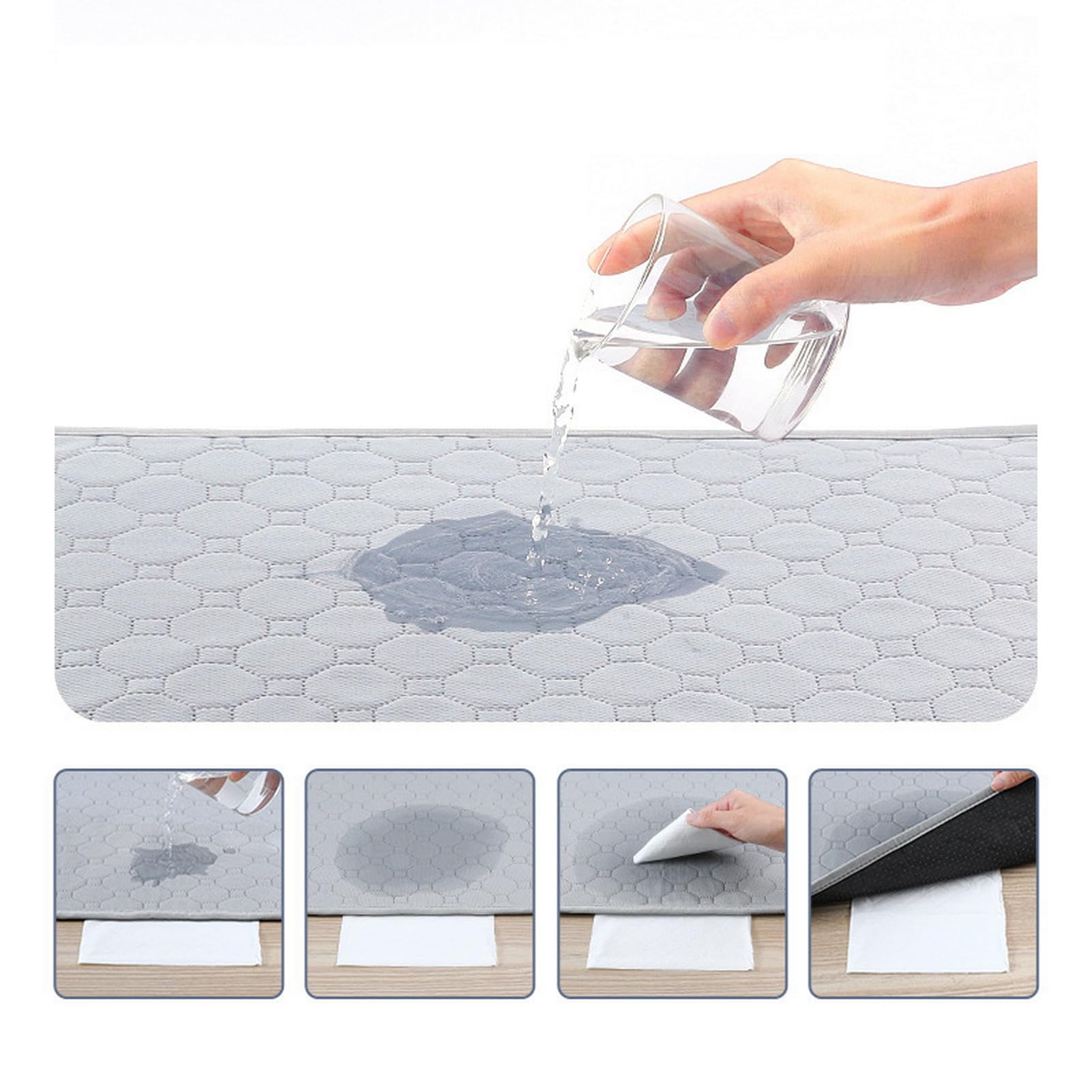 Tappetini Lavabili Igienici per Cani, Riutilizzabili Educatore Tappetino Pads per Cuccioli, Assorbente Addestramento Traversine Cachi, 90 x 150 cm