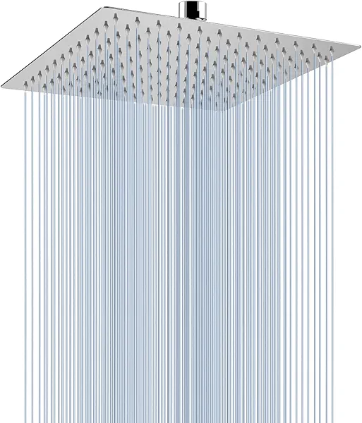Voolan Rain Shower head, High Pressure Shower Head Made of 304 Stainless Steel, Relaxed Shower Experience Even at Low Water Flow and Pressure (10" Chrome)