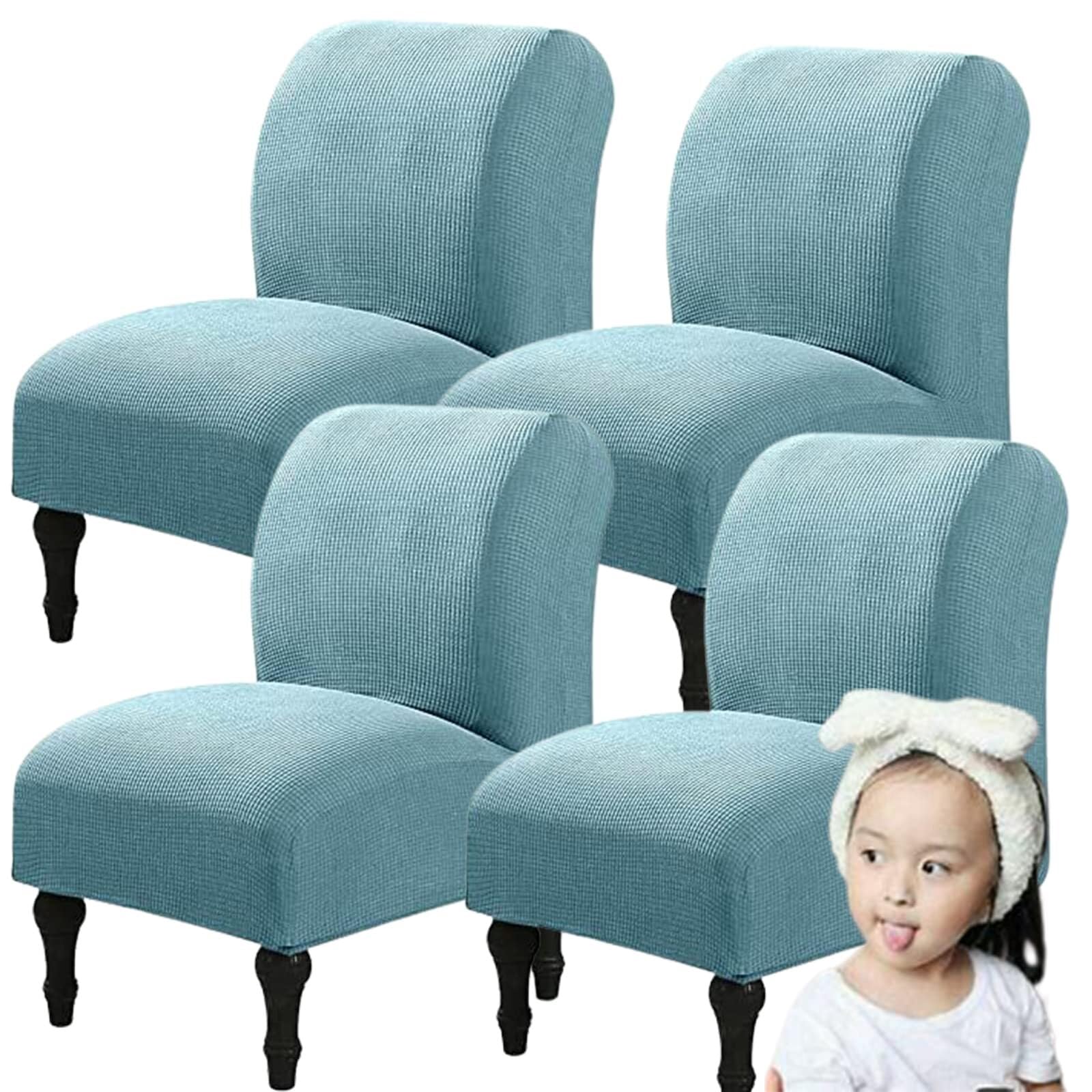NMVAWIPT Armless Accent Chair Covers, Polyester+Spandex Stretch Slipcover, Removable Furniture Protector, For Home Hotel(10#,4pcs)