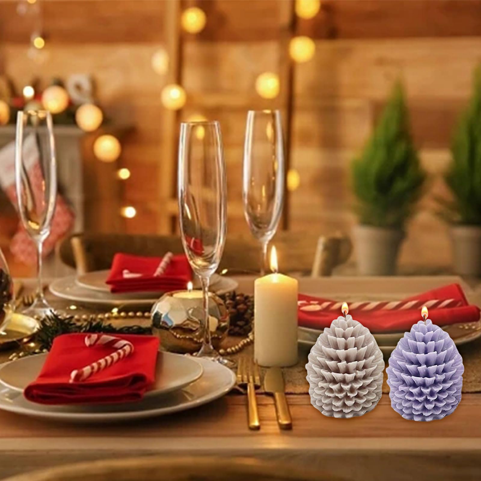 Moule à Bougie En Forme De De Noël, Moule En Silicone 3D En