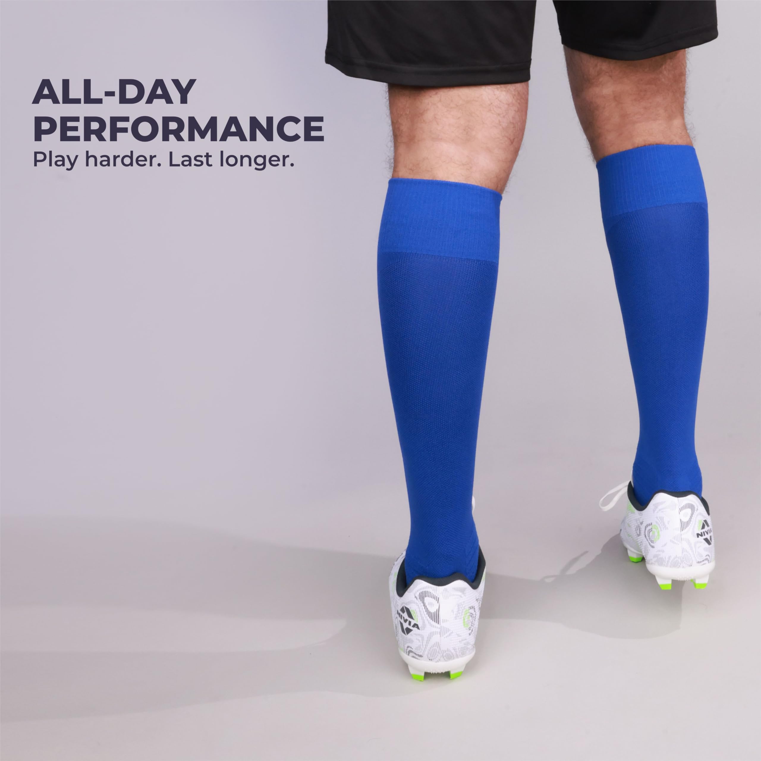 Nivia Ashtang 2.0 Football Stockings, Soccer Stockings, Stockings for Men (Blue, Small) 2