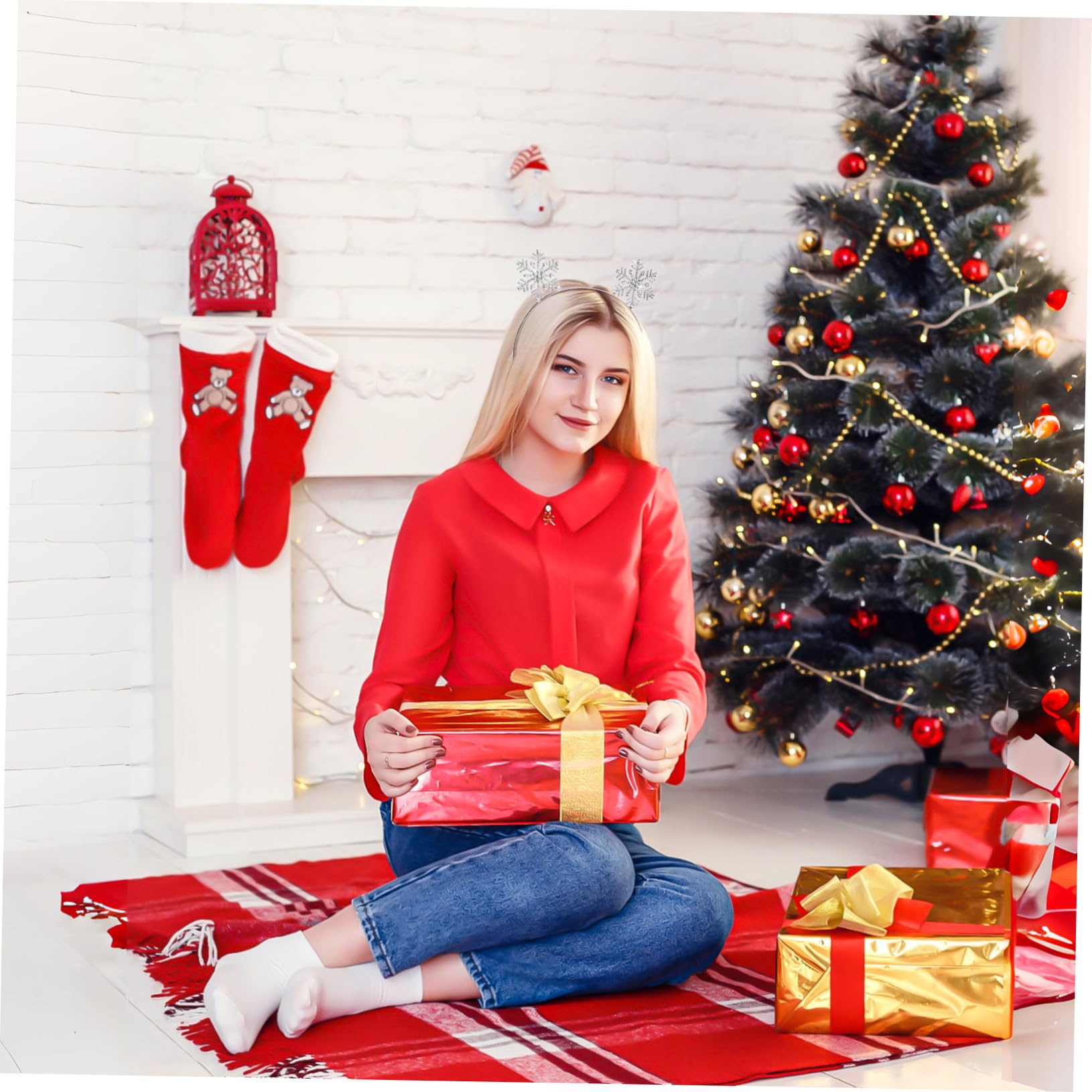 3 pezzi Fascia Capelli Donna con Cristalli di Decorazione Natalizia Glitterata per Feste e Cosplay Cerchietti Leggeri in Lega Resistente per Eventi Invernali