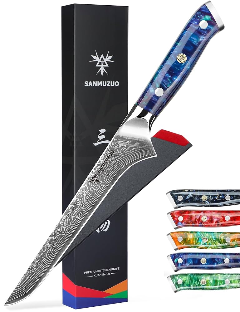 サファイアブルー SANMUZUO ボニングナイフ 7インチ フィレナイフ Amazon.co.jp: SANMUZUO ボニングナイフ - 7インチ フィレナイフ