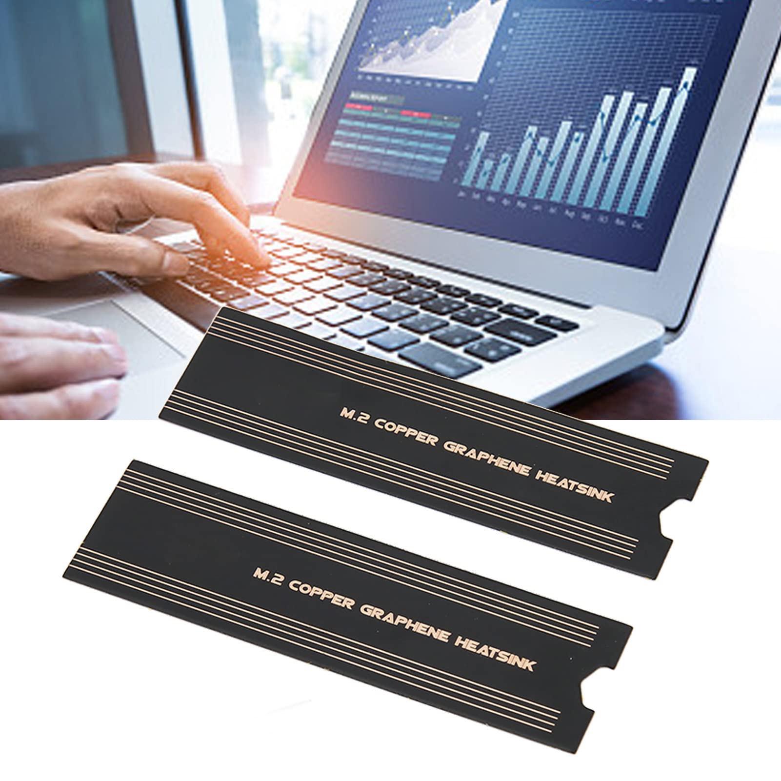 Dissipatore di Calore in Grafene SSD M.2, Grafene M.2 Rame di Raffreddamento del Disco Rigido a Stato Solido Nvme per PC Laptop, Adesivo di Raffreddamento per Custodia per Disco