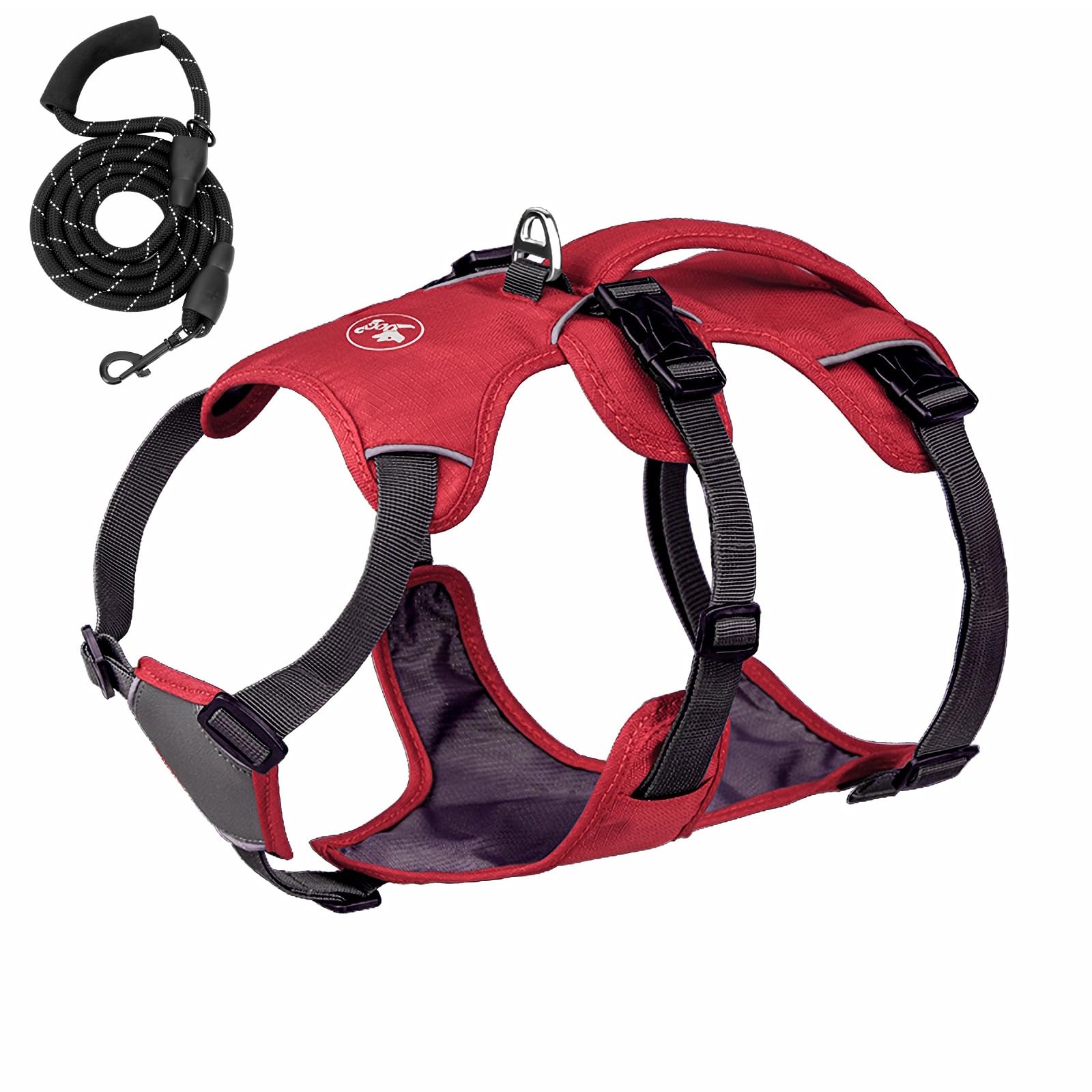 Wegitcs No-Pull Dog Harness, Reflective Waterproof Harness with Easy Control Handle for Safe Walking, Adjustable Dog Vest Harness for Large Medium Small Dog, Breathable Pet Harness with Leash Set