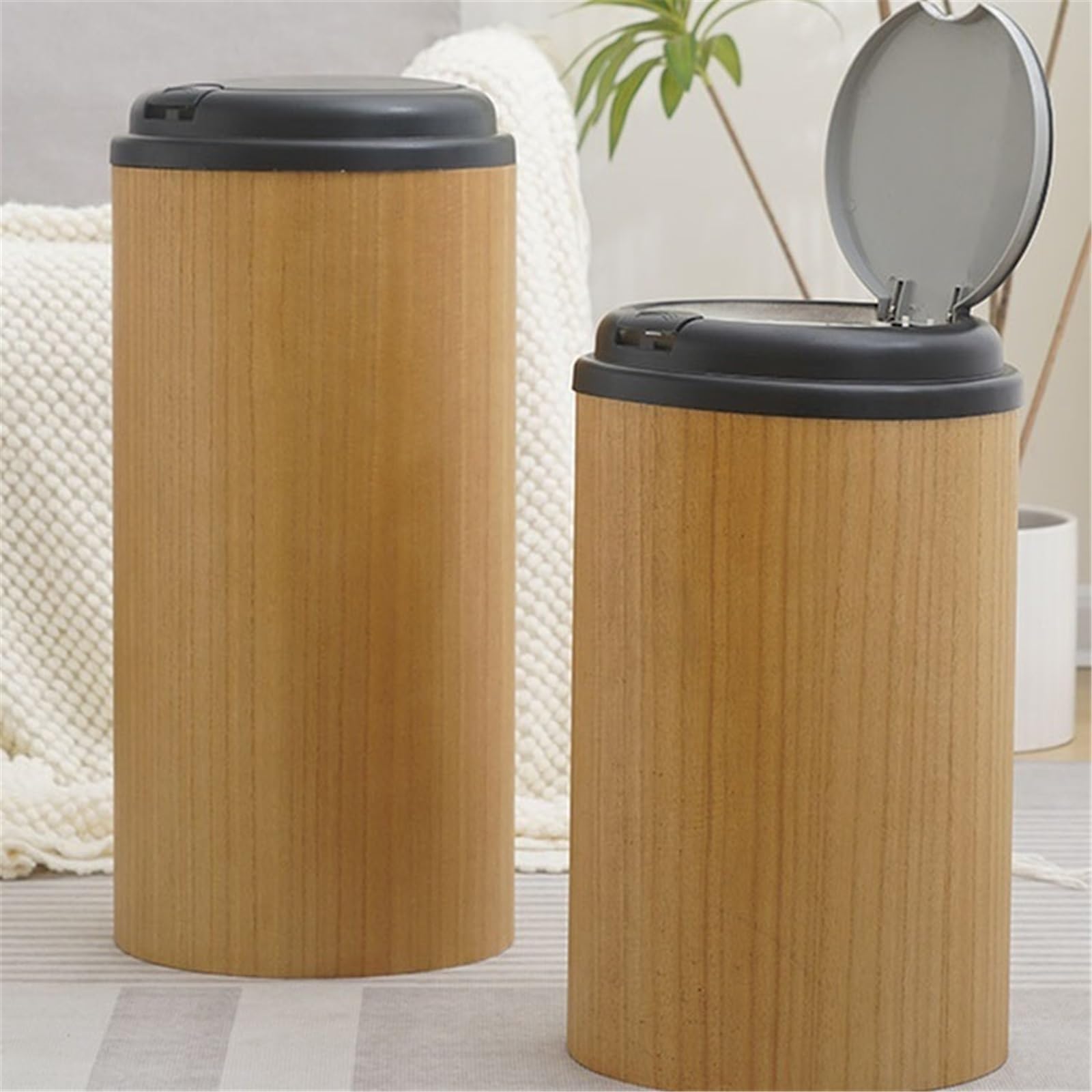 Pattumiera e pattumiera Pattumiera con coperchio, pattumiera rotonda, cestino for rifiuti for bagno, camera da letto, ufficio, casa per oggiorno(M)