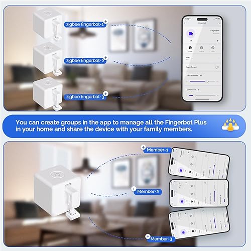 Miniatura 6 de MOES Zigbee Fingerbot Plus, pulsador de botón inteligente sin interruptor, actualización con control táctil, compatible con Alexa, compatible con