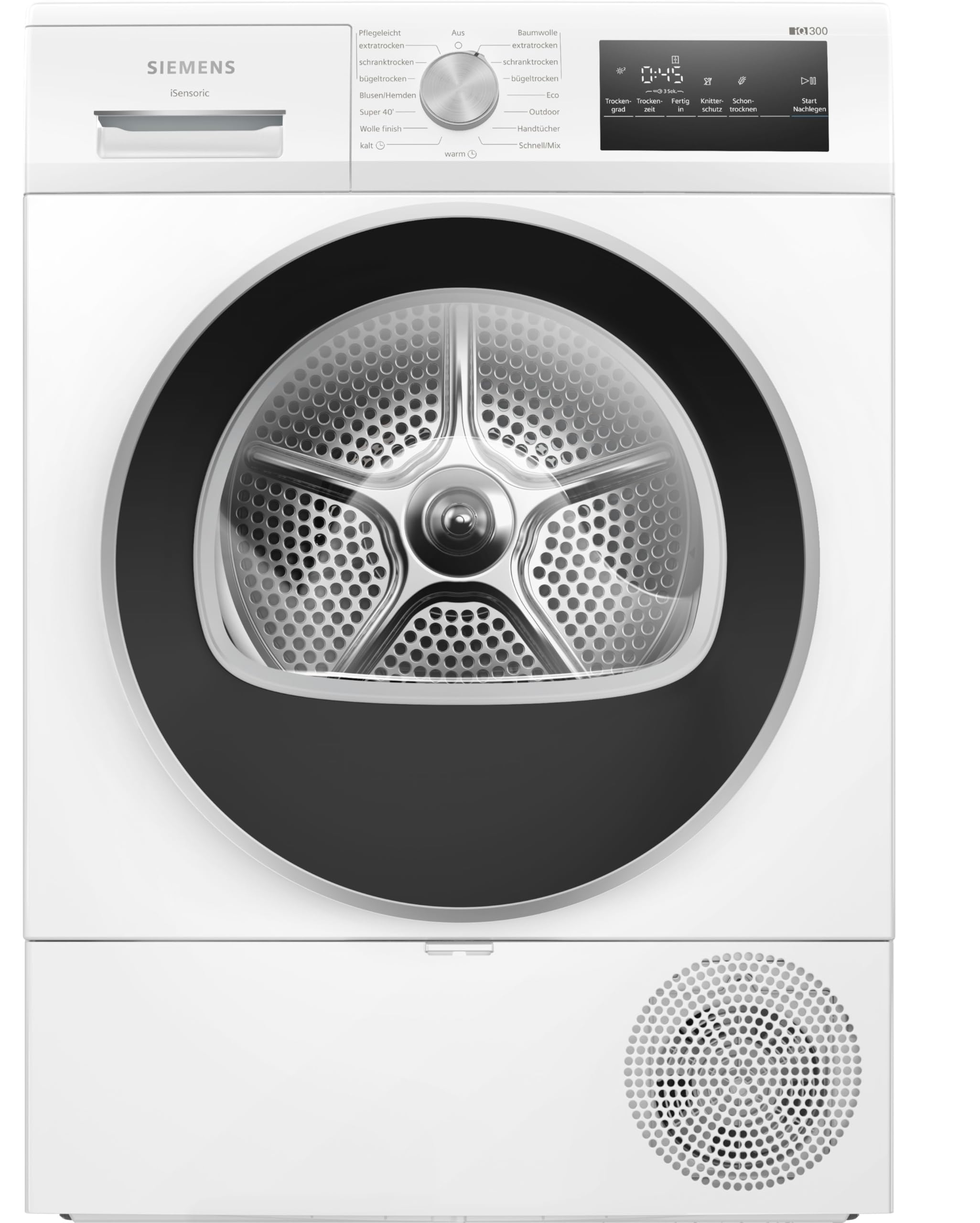 Siemens iQ300 Wärmepumpentrockner 8 kg autoDry WT45HV0EM | Schonend trocknen mit autoDry, super40-Programm, easyClean Filter für schnelle Pflege, großes LED Display für beste Übersicht