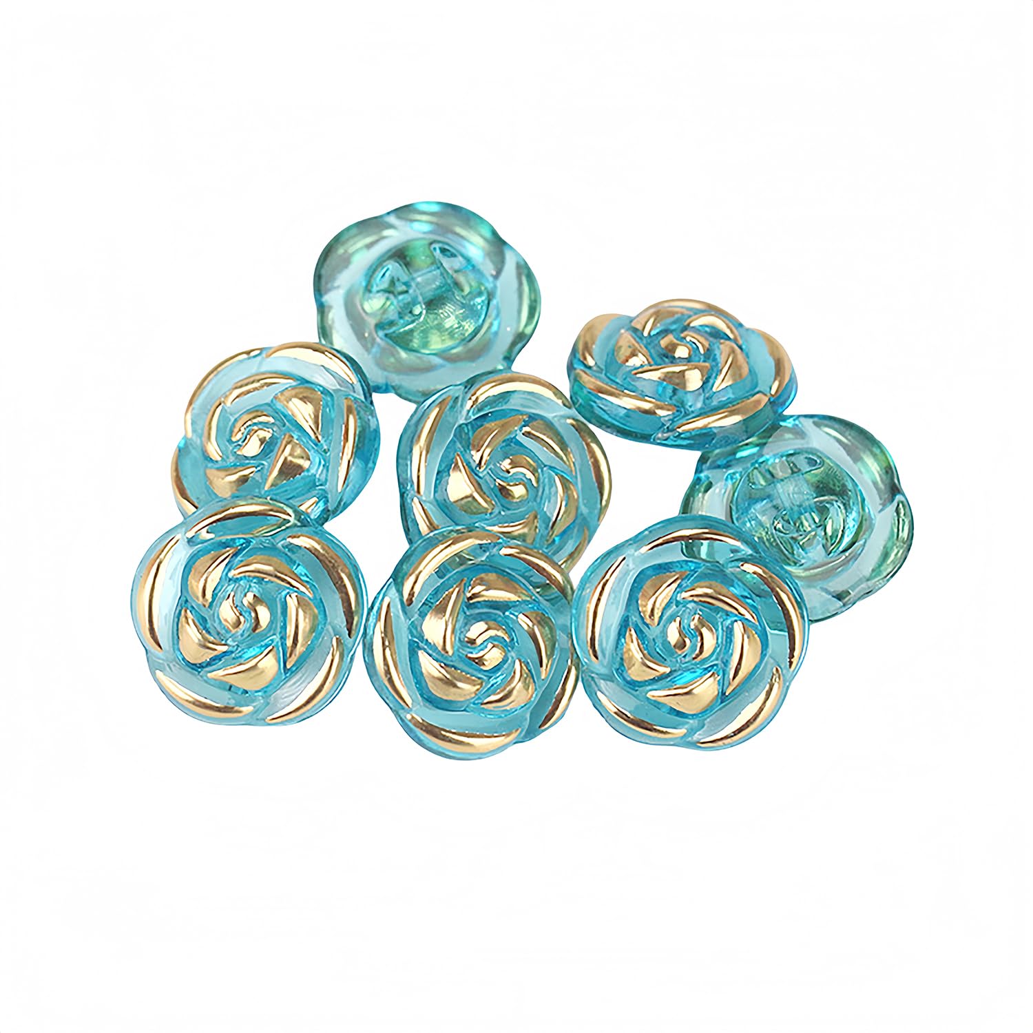 10 Pcs Acrylic Rose Flower Buttons Shirt Buttons Sewing Accessories DIY Crafts