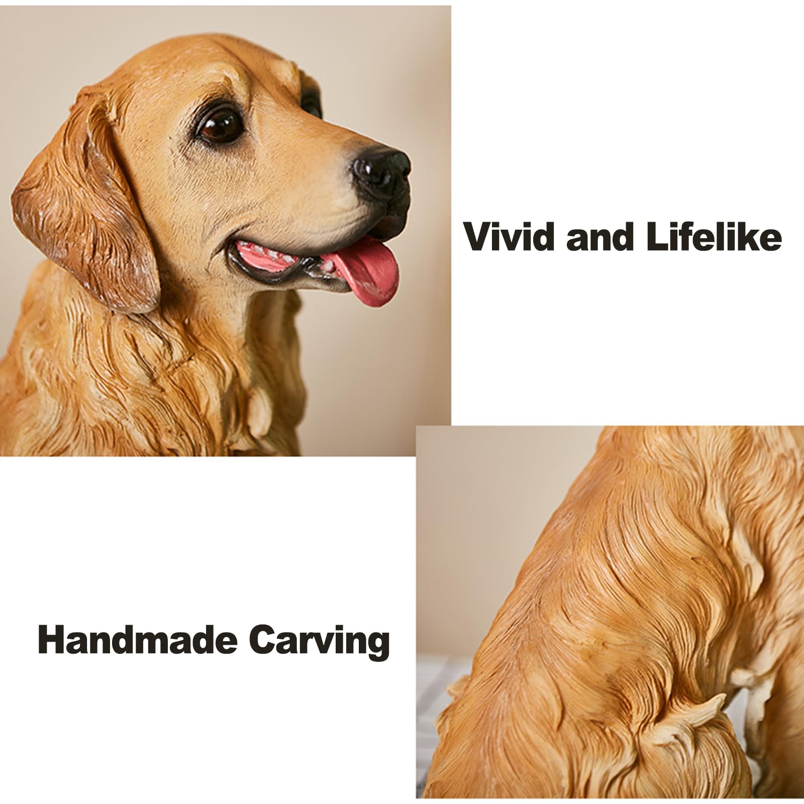 Dekoracja ogrodowa, realistyczna figurka psa, model rzeźby Golden Retriever, realistyczna żywiczna statua psa, dekoracja domu, B(A