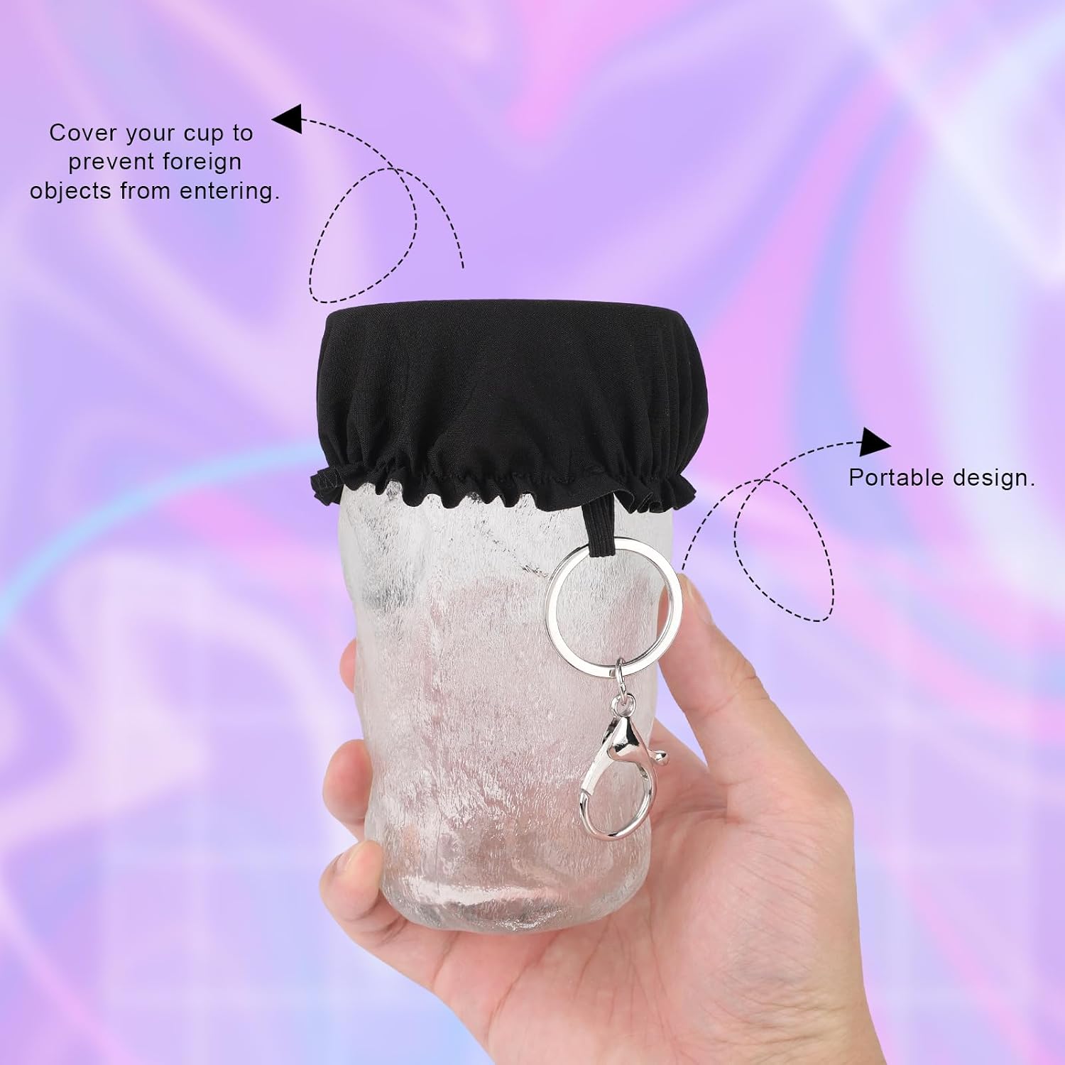 8pcs Drink Cup Shields with Keychains, 2026 New Cap Drink Cover