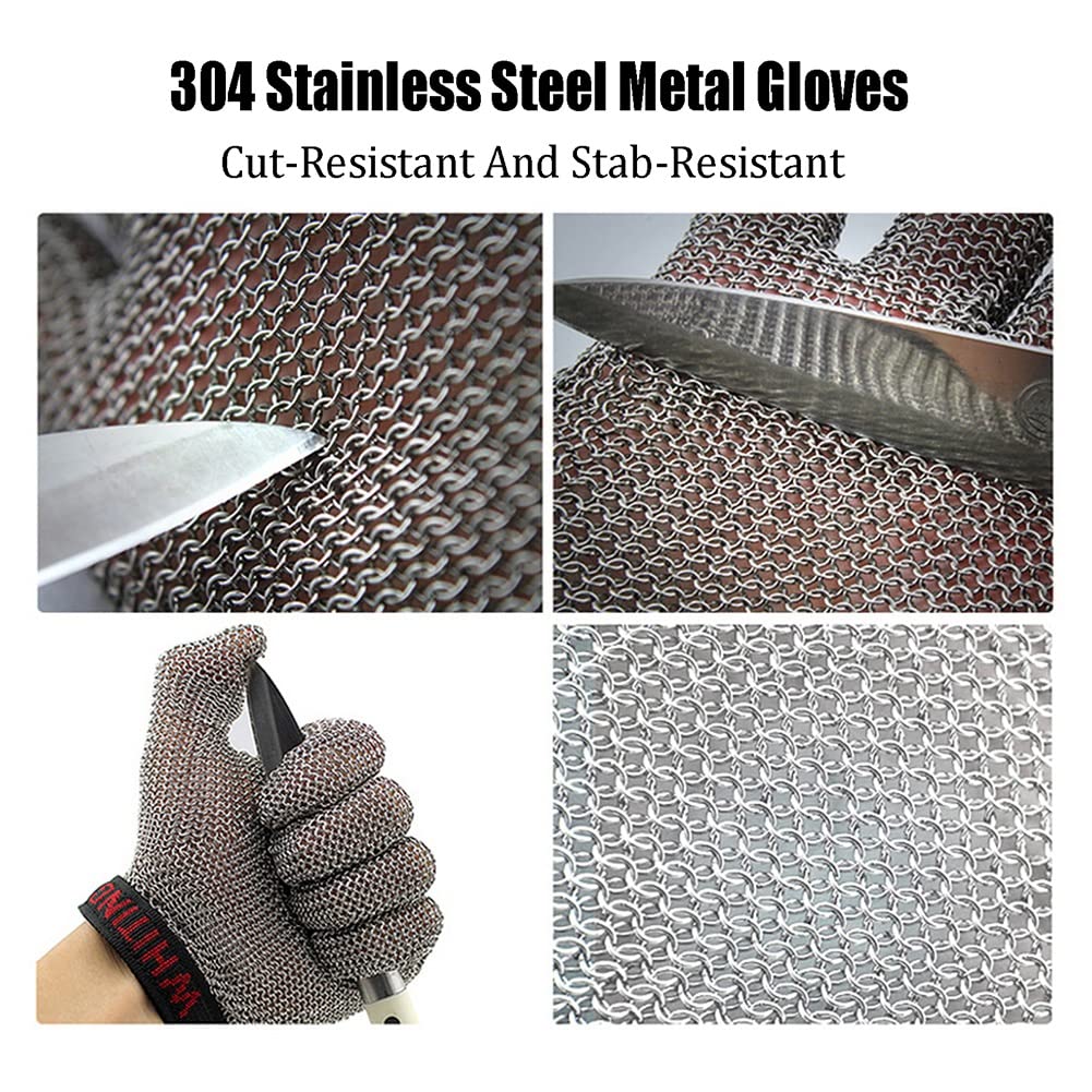 Protección De Seguridad Guantes Resistentes A Cortes De Metal para Jardinería Cocina Carnicero Protección De Nivel 5 De Grado Alimenticio (Size : 1 Piece/XS)