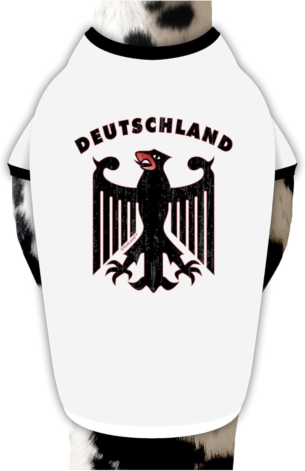 TOOLOUD Bundeswehr Logo Deutschland Dog Shirt White with Black XL