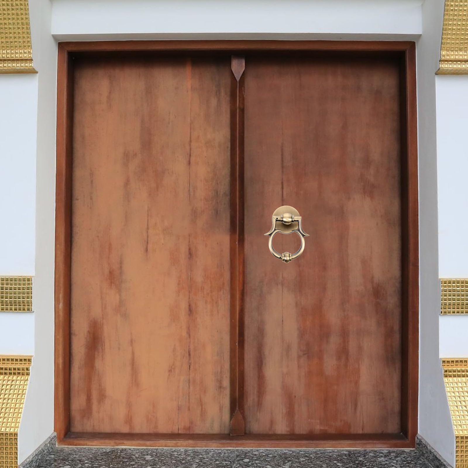 ABOOFAN Heurtoir de Porte D'habitation en Alliage de Zinc Or, Installation Facile, Résistant la Rouille, Design Européen Élégant pour Porte D'entrée Classique