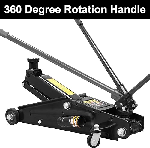 Miniatura 5 de Torin AT825010B-1 Gato hidráulico de piso de carretilla de perfil bajo con bomba de elevación rápida de un solo pistón, capacidad de 2.5 toneladas