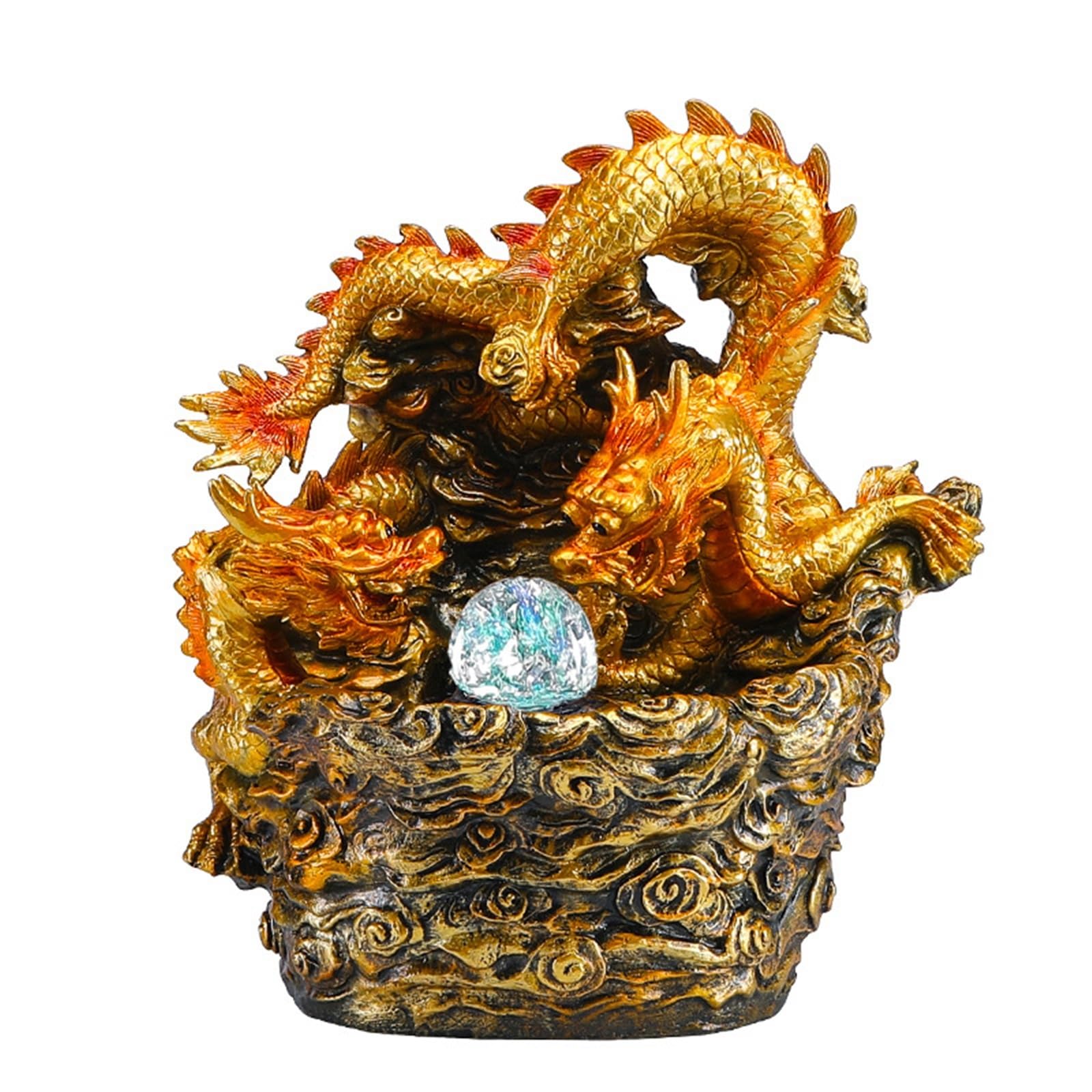 Chinese Dragon Tabletop Fountain, Indoor Waterfall Decorative Fountain, Traditional Style Water Feature Sculpture, Quiet Flowing Water Ornament