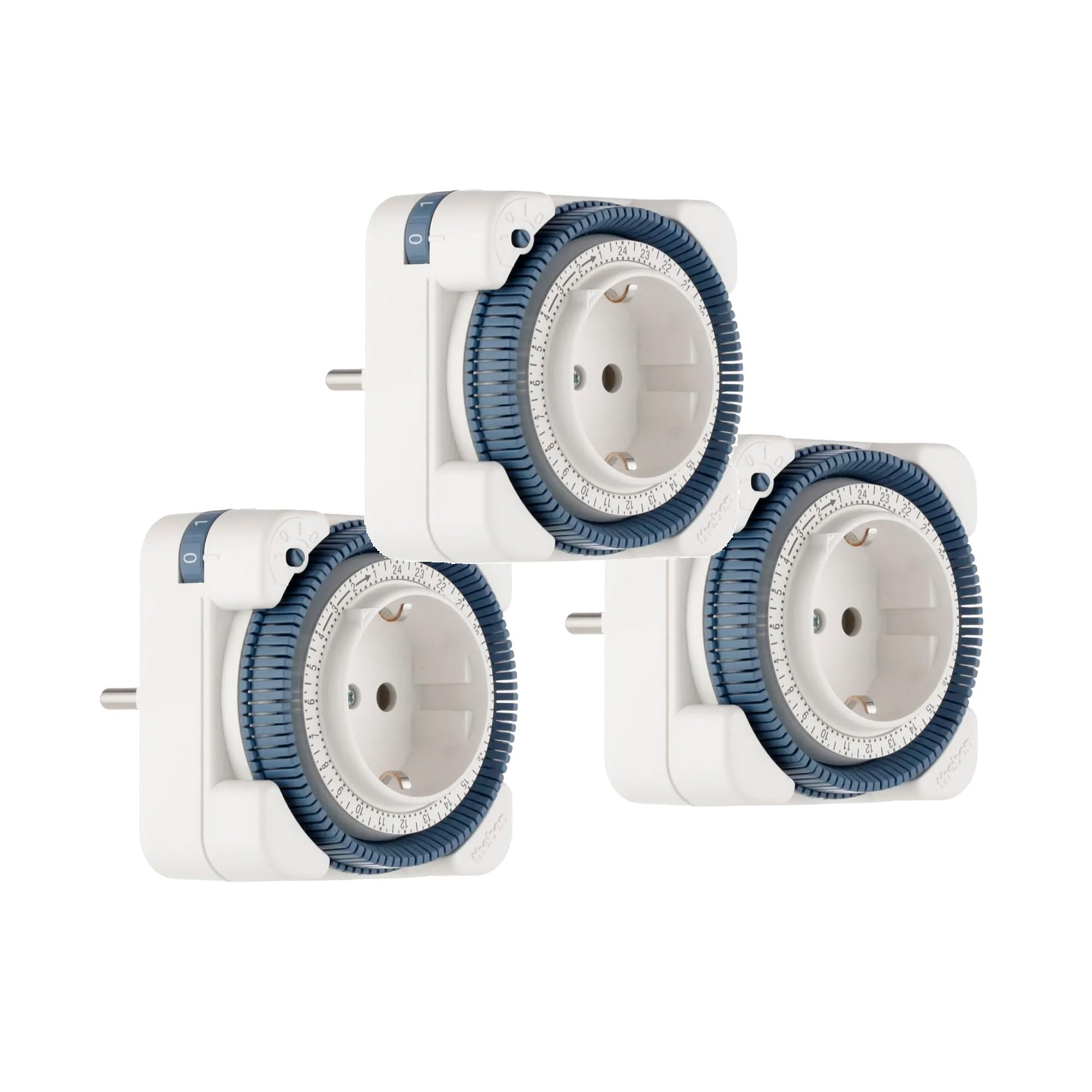 Theben Multipack 0260030 Timer 26 Steckdosen Zeitschaltuhr Tagesprogramm | 1-Kanal, analog/mechanisch, 3 Stück, 96 Schaltsegmente, 15-min-Schaltzeit, 400 W LED, 16 A, Schuko, Vorwahl, netzsynchron