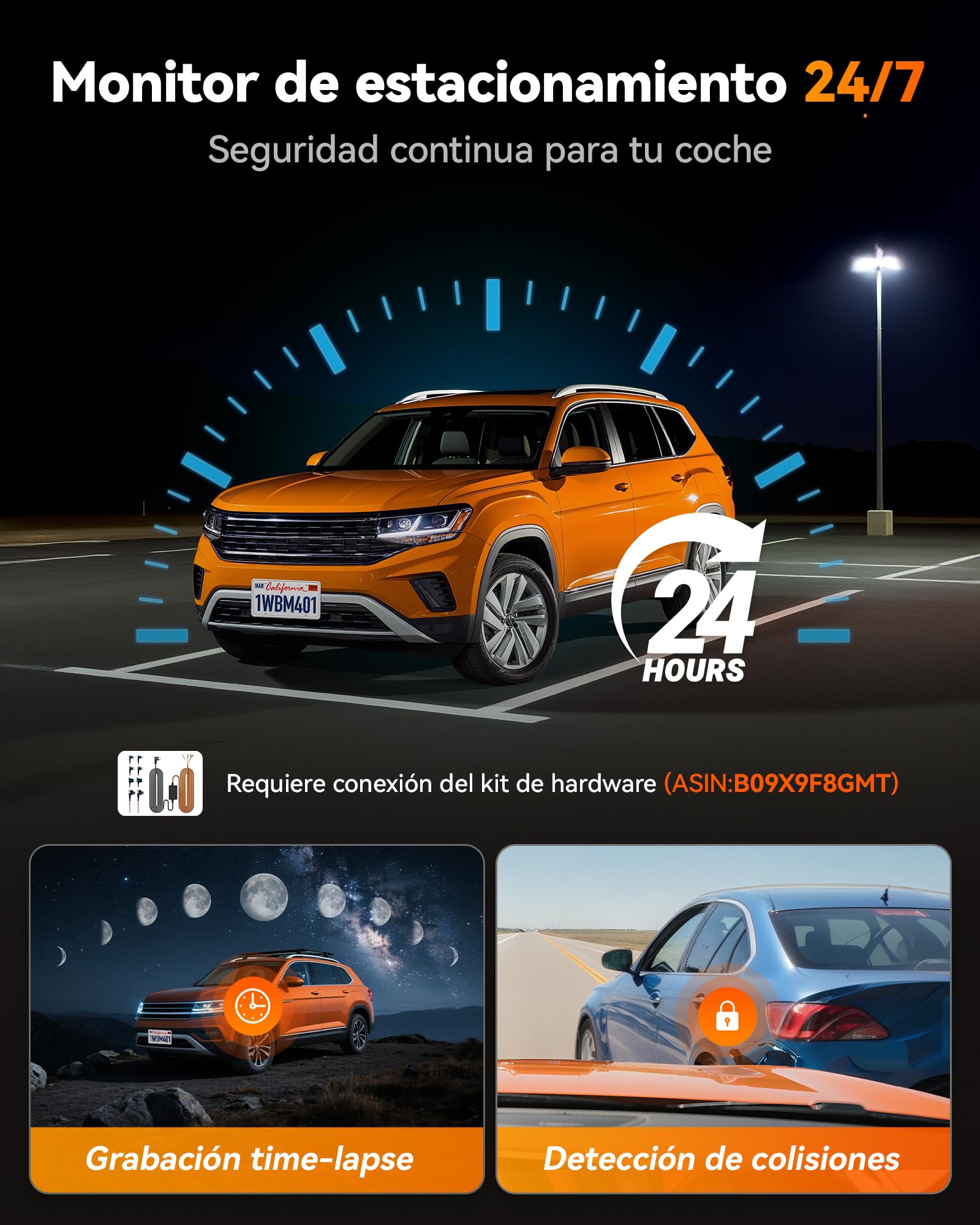 WOLFBOX M40 - Espejo de cámara trasera de 10 pulgadas, 4 K + 1080P, para cámara frontal y trasera, con cámara ADAS/BSD, control de voz, Wi-Fi integrado, tarjeta de 64 GB y GPS