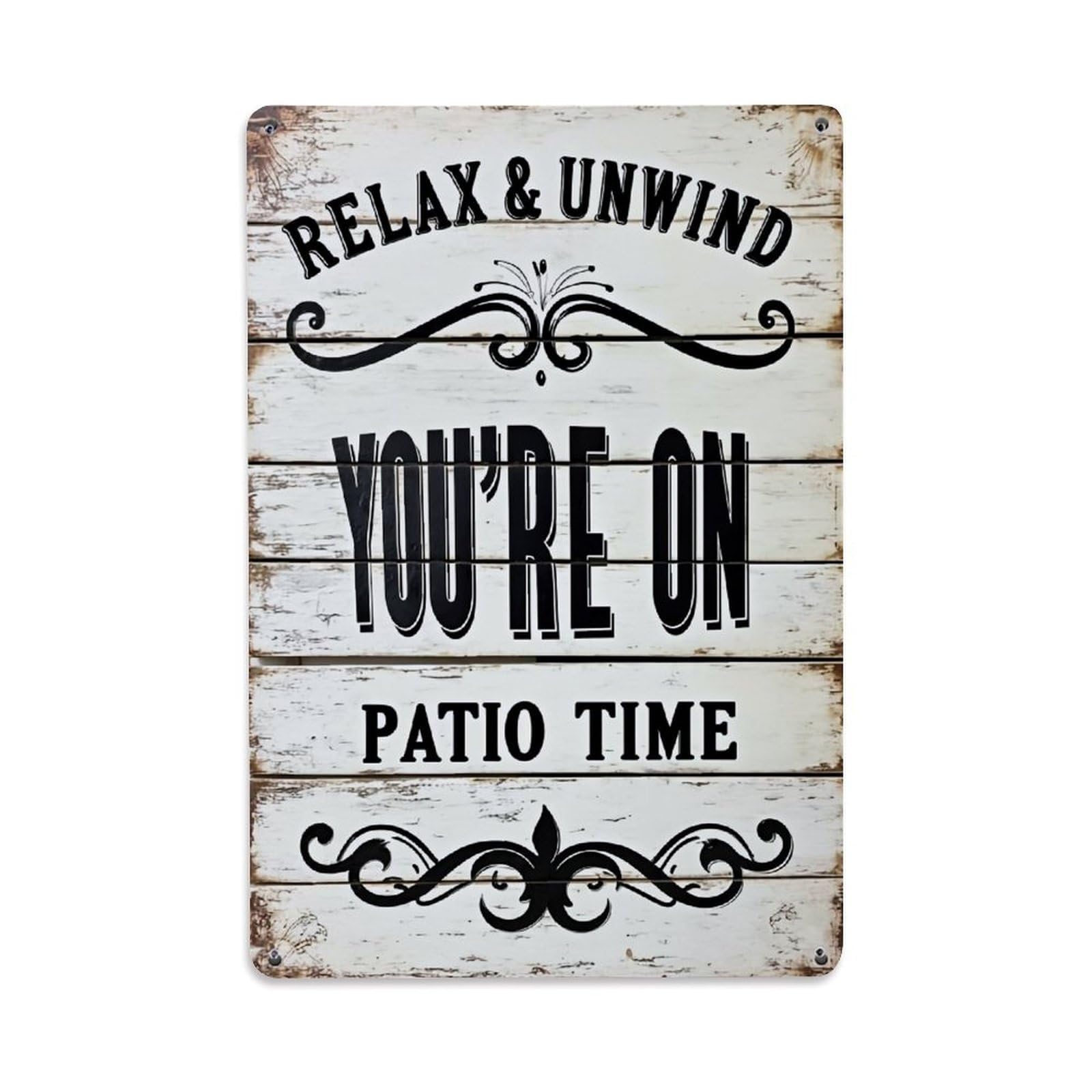 Jdfenggu Vintage Relax And Unwind Patio Time Retro Metal Tin Sign, Decor Art Poster For Bar, Home, Man Cave, Kitchen, Laundry Room Gift 8X12inch