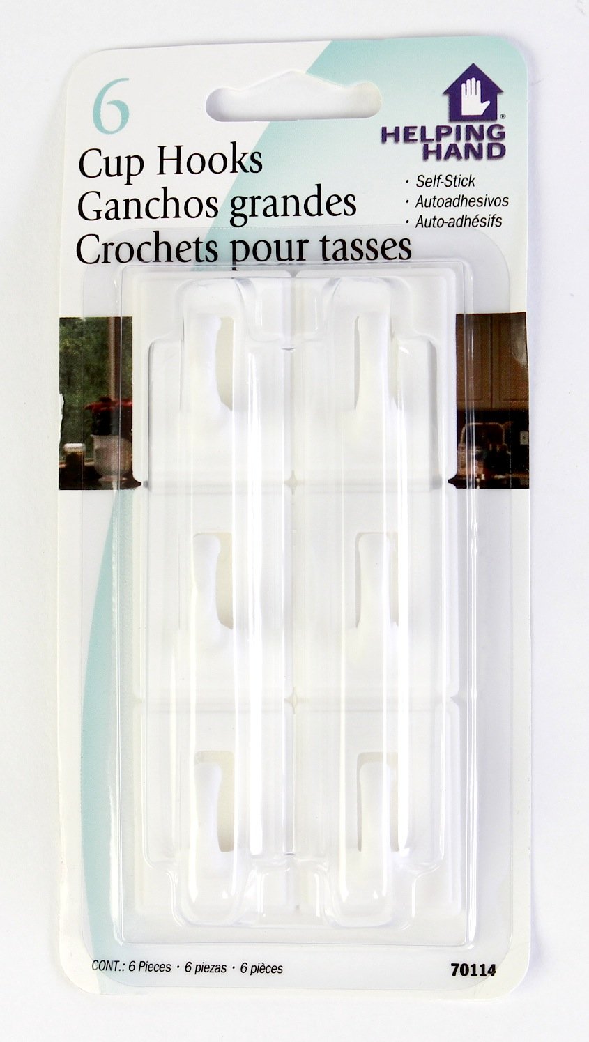 The Faucet Queen FQ50401 Cup Hooks, White, 8 Piece