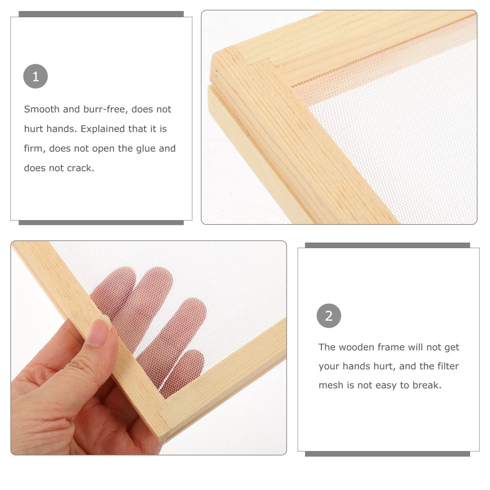 DEARMAMY Marco De Madera Para Fabricación De Papel Reciclado 7.08X4.92 Pulgadas Kit De Manualidades Con Malla Resistente Para Bricolaje Infantil Y Conciencia Ambiental
